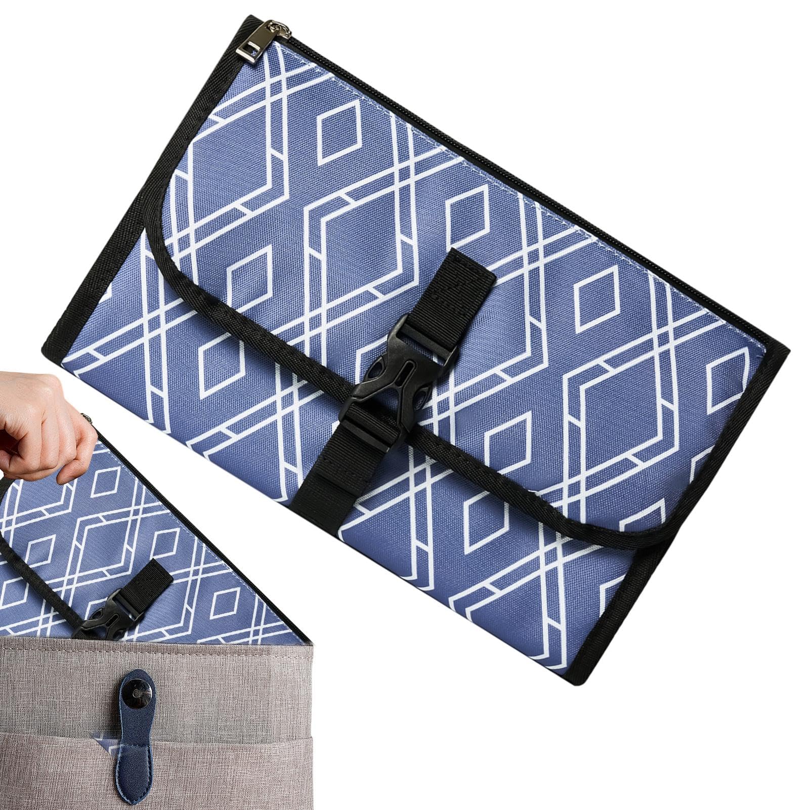 Portable Waterproof Travel Diaper Changing Pad - Foldable Wipeable Baby Changing Mat for On-the-Go Parents | Perfect for Airplane, Car & Outdoor Diaper Changes | Includes Travel Storage Bag