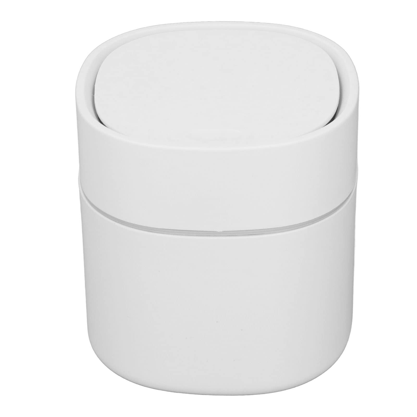 CHICIRIS Small Trash Can with Lid - Mini Desktop Garbage Bin for Office, Kitchen, Bathroom, Bedroom - Compact Waste Basket for Coffee Table, Dressing Table, Countertop (White) - Perfect for Home, Office & Travel Use
