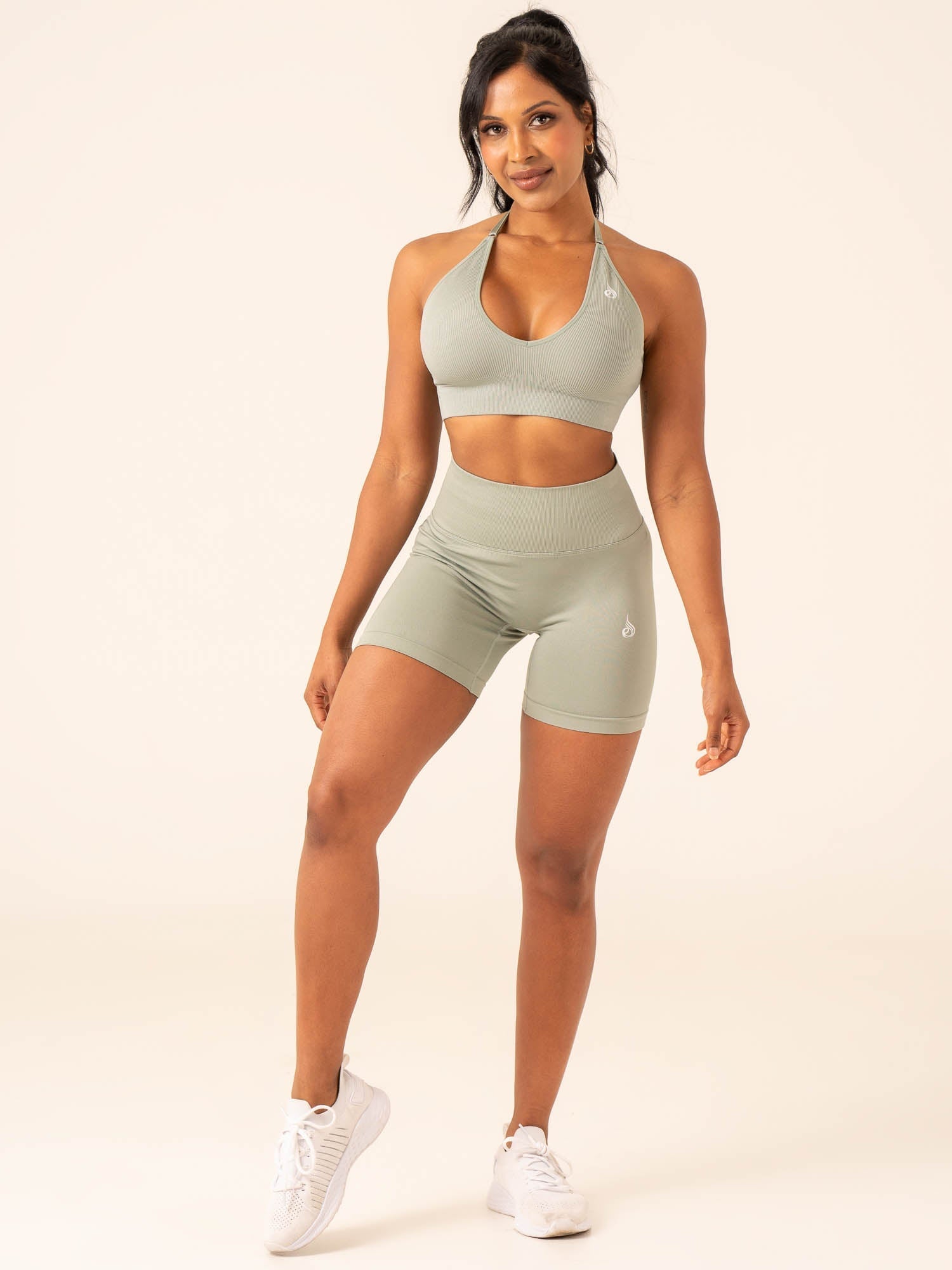 Lift BBL Scrunch Seamless Shorts for Women - High Waisted Booty Lifting Workout Shorts in Sage Green | Perfect for Gym, Yoga & Lounge Wear