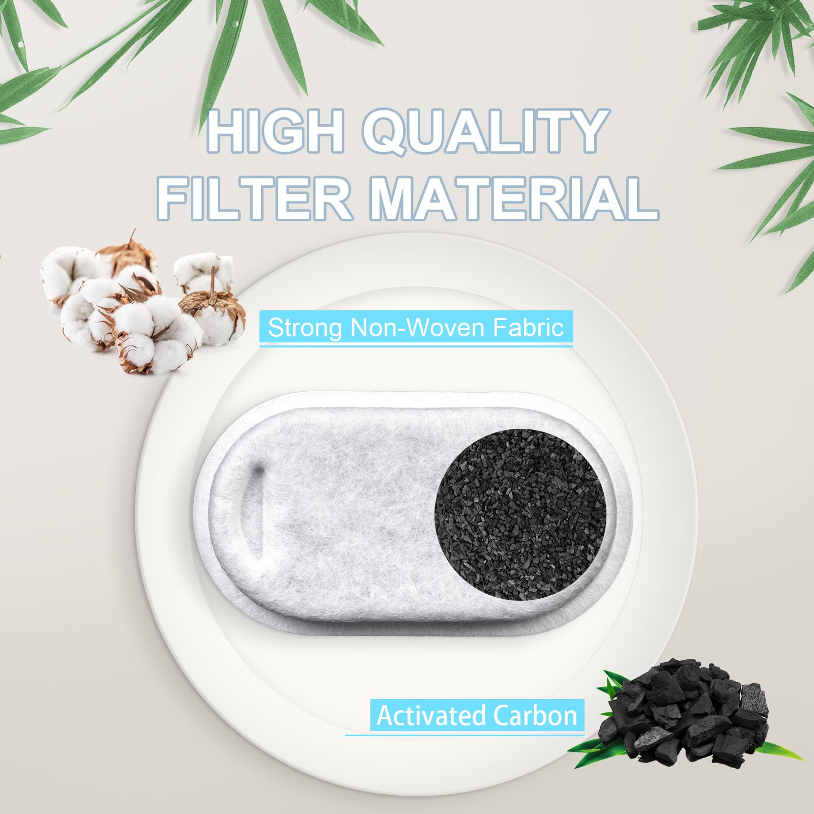 20Pcs Cat Water Fountain Replacement Filters with 10 Sponges - Compatible with 108oz/3L & 67oz/2L Stainless Steel Pet Fountains - Keep Your Pet Hydrated with Clean Filtered Water for Home & Office Use