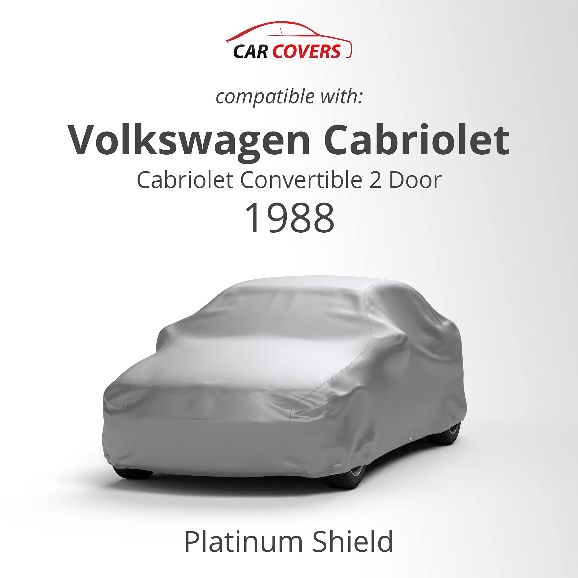 Weatherproof Car Cover for 1988 VW Cabriolet - Fleece Lined with Lock & Bag - Outdoor/Indoor Protection