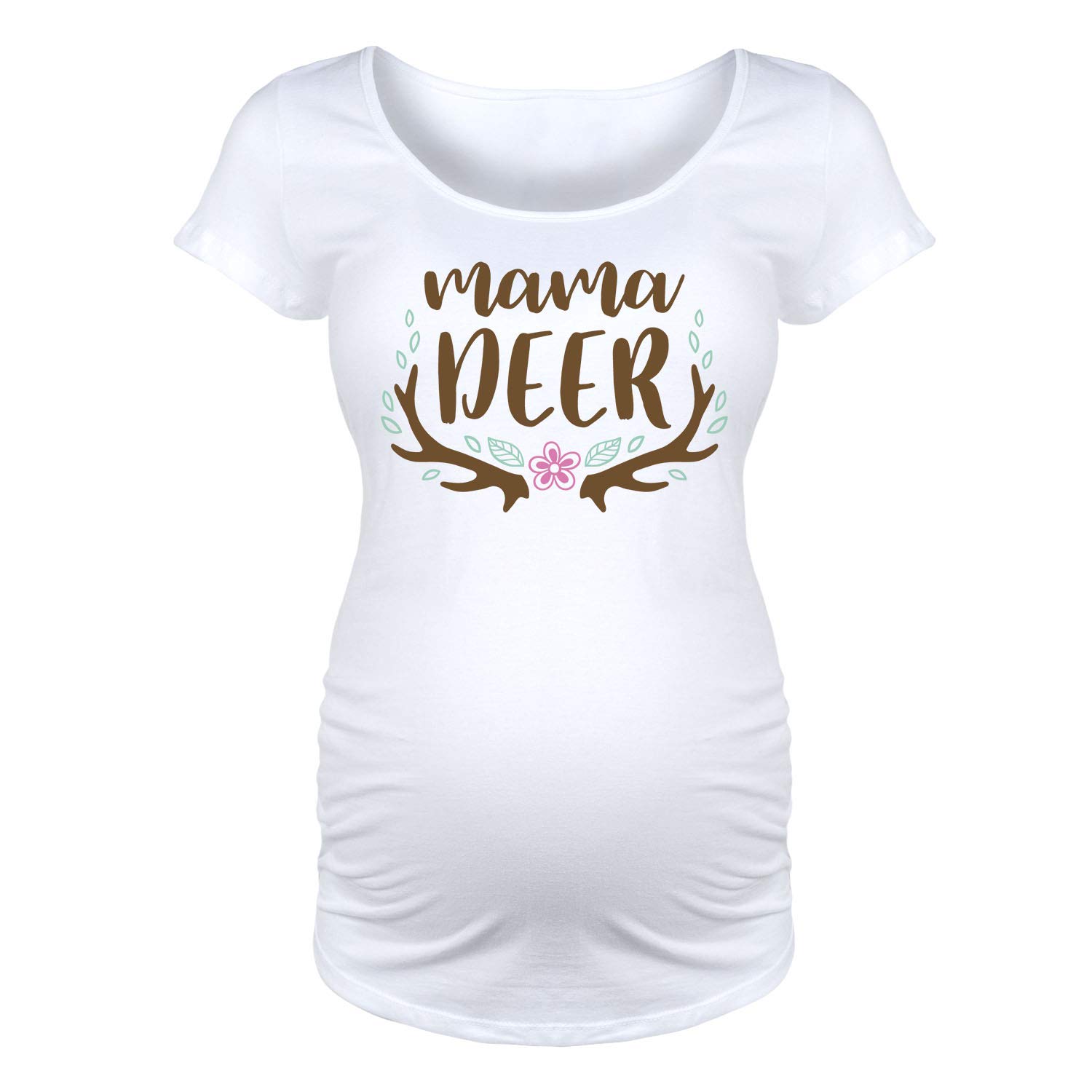 Bloom Maternity - Mama Deer Maternity Scoop Neck T-Shirt for Pregnancy & Nursing | Soft Comfortable Stretchy Cotton Top for Expecting Mothers | Perfect for Casual Wear, Doctor Visits & Maternity Photos
