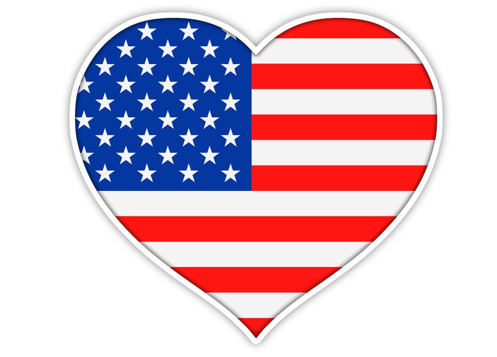 USA Heart Flag Sticker Decal - Patriotic 5