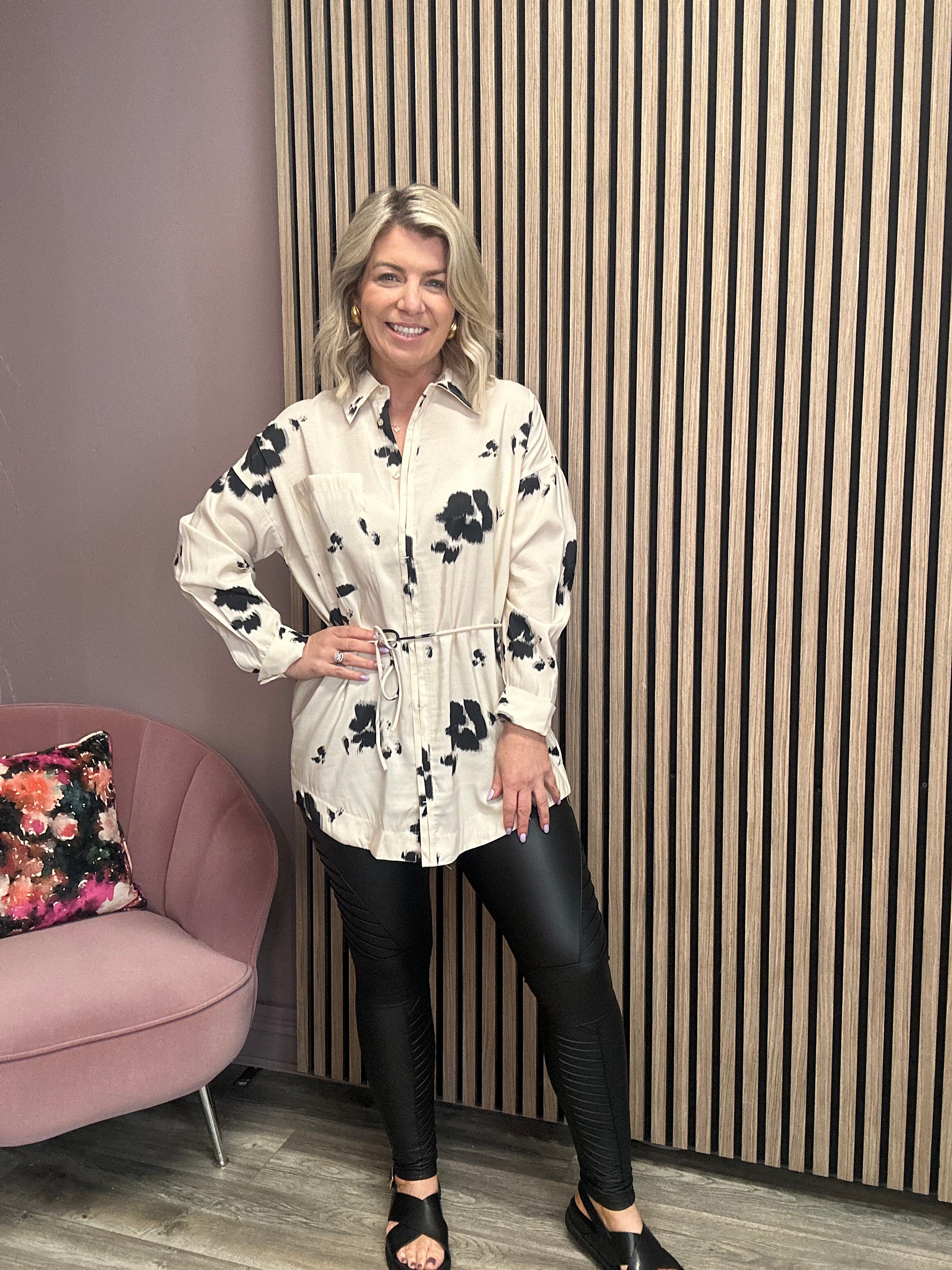 Jenni Loose Fit Casual Shirt for Women - Floral Print Sandshell Blouse | Perfect for Summer Outfits, Beach Wear & Boho Style Fashion