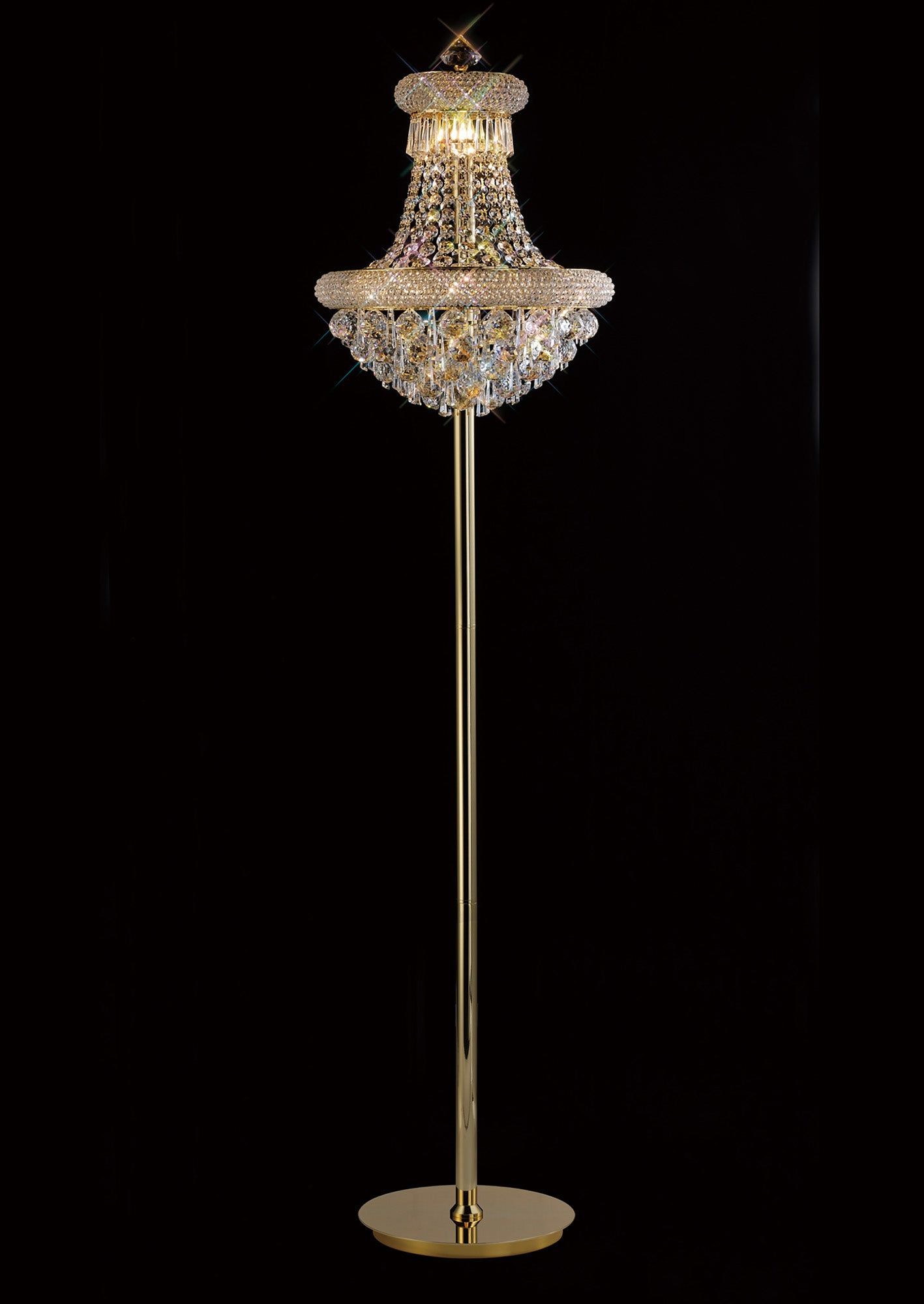 Alexandra 6-Light E14 Floor Lamp in Gold/Polished Chrome - Modern Living Room Lighting for Home Decor & Bedroom Ambience