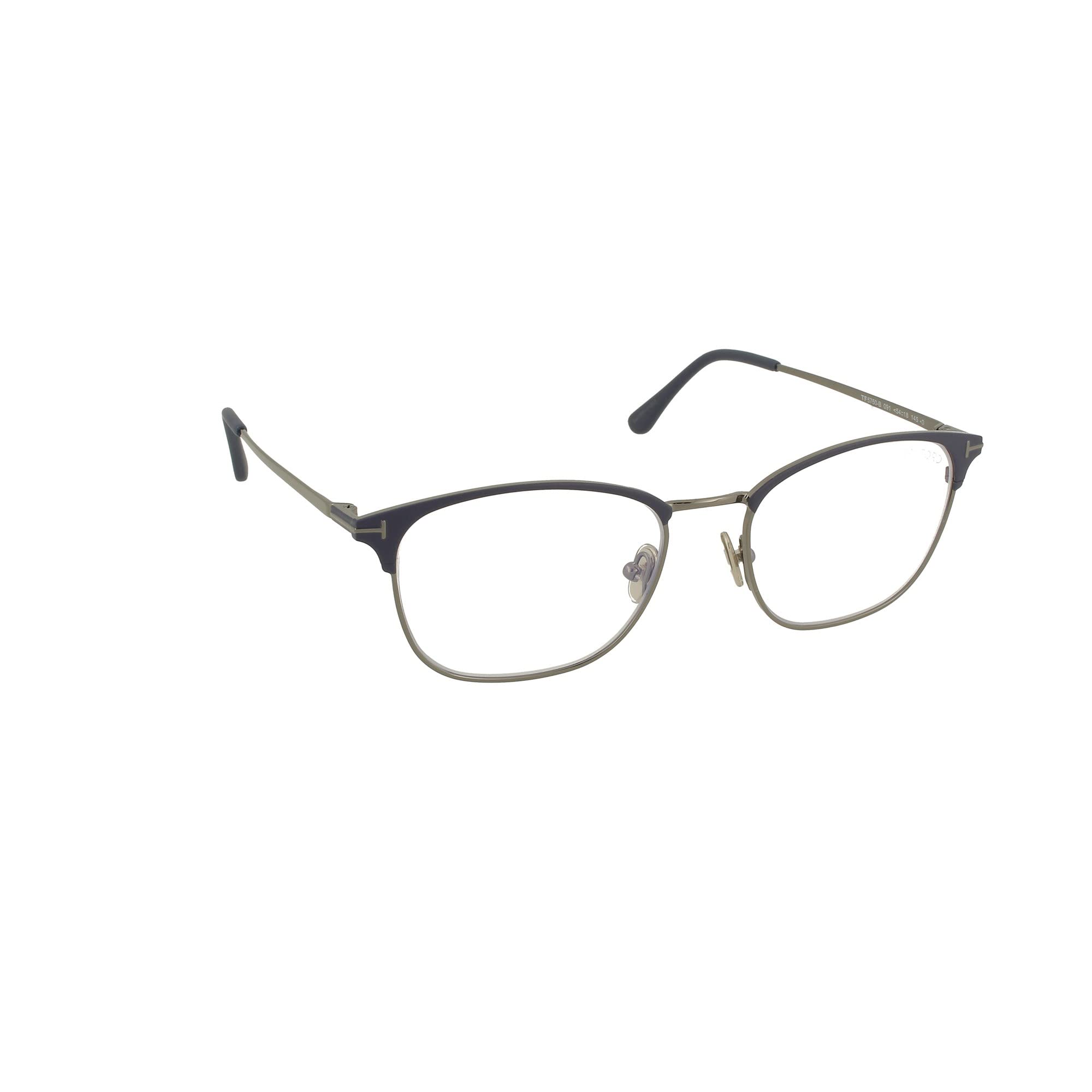 Tom Ford FT 5750-B 091 Eyeglasses - Matte Blue Frame with Shiny Dark Ruthenium 