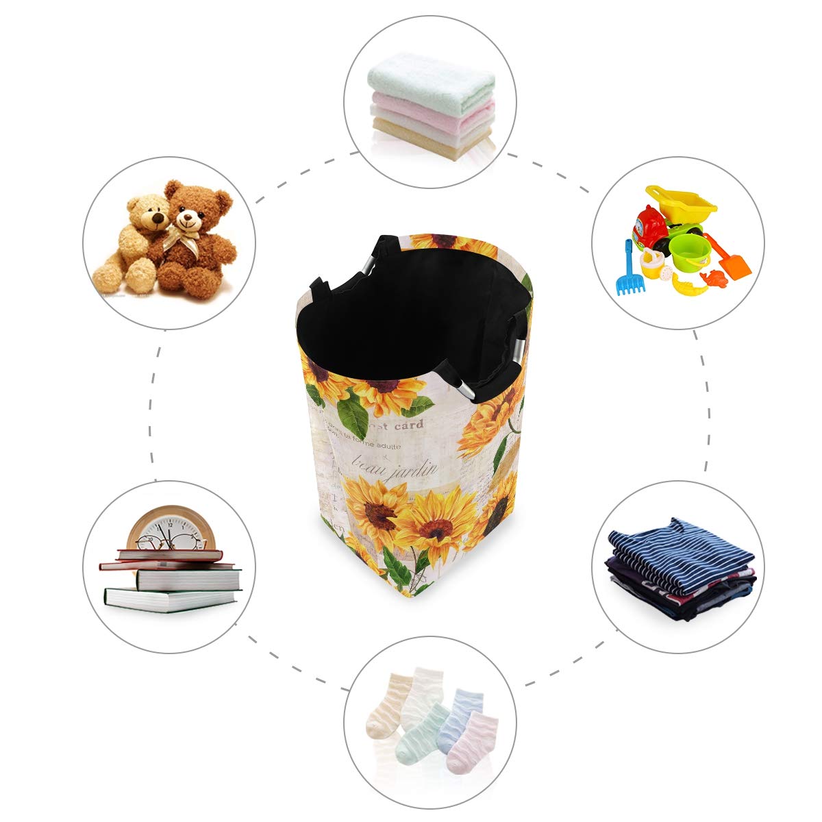 Large Foldable Waterproof Laundry Hamper - Durable Oxford Cloth Collapsible Clothes Storage Basket with Handles for Home, Bathroom & Bedroom Organization | Perfect for College Dorms, Apartments and Small Spaces