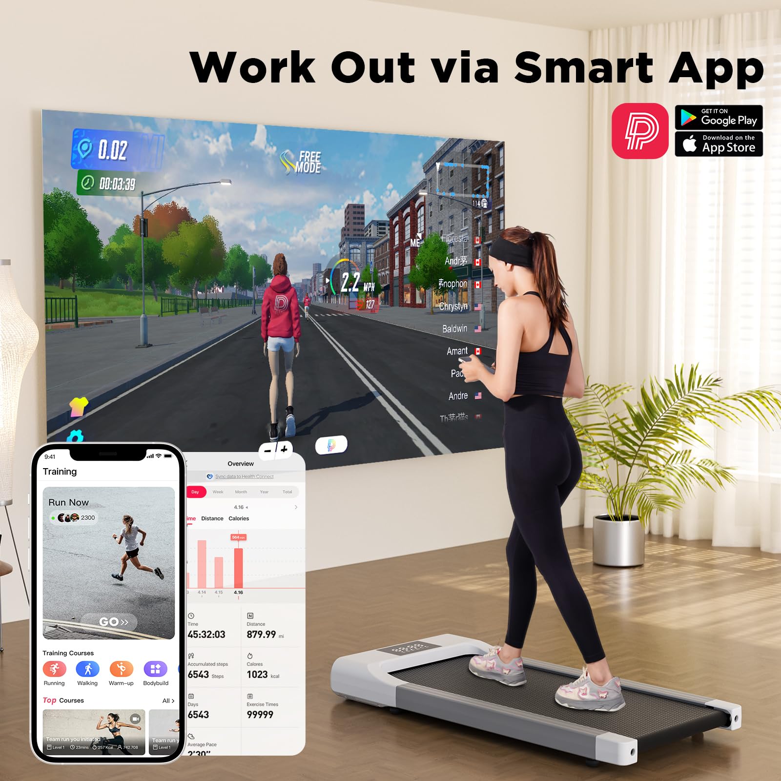 SupeRun 3-in-1 Under Desk Treadmill - Portable Walking Pad with Remote Control & LED Display | 2.5HP Quiet Jogging Machine for Home & Office | 250 lbs Weight Capacity | Perfect for Workouts, Home Gym & Small Spaces
