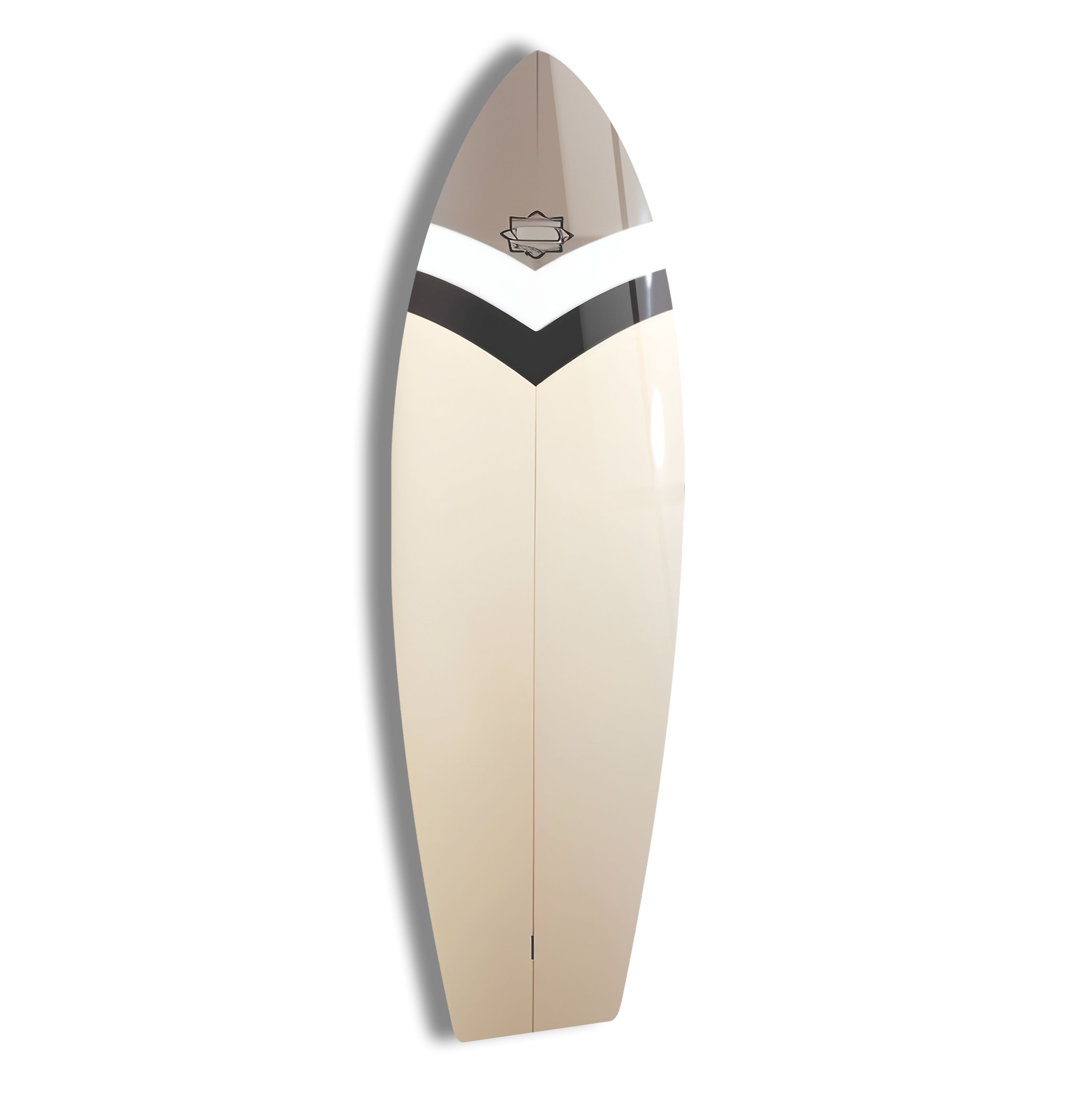 Beige Abstract Surfboard Wall Art - Coastal Decor for Beach House, Living Room & Bedroom - Handmade Canvas Print for Surf Lovers