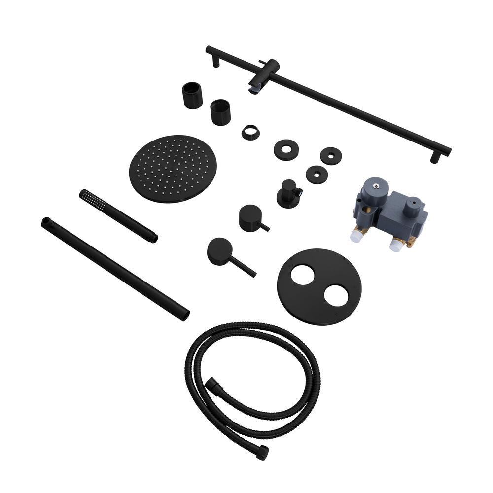 ZLINE El Dorado Matte Black Rainfall Shower System - Luxury Bathroom Fixture with Adjustable Showerhead for Spa-Like Experience (ELD SHS MB) | Perfect for Master Bathrooms & Modern Home Renovations