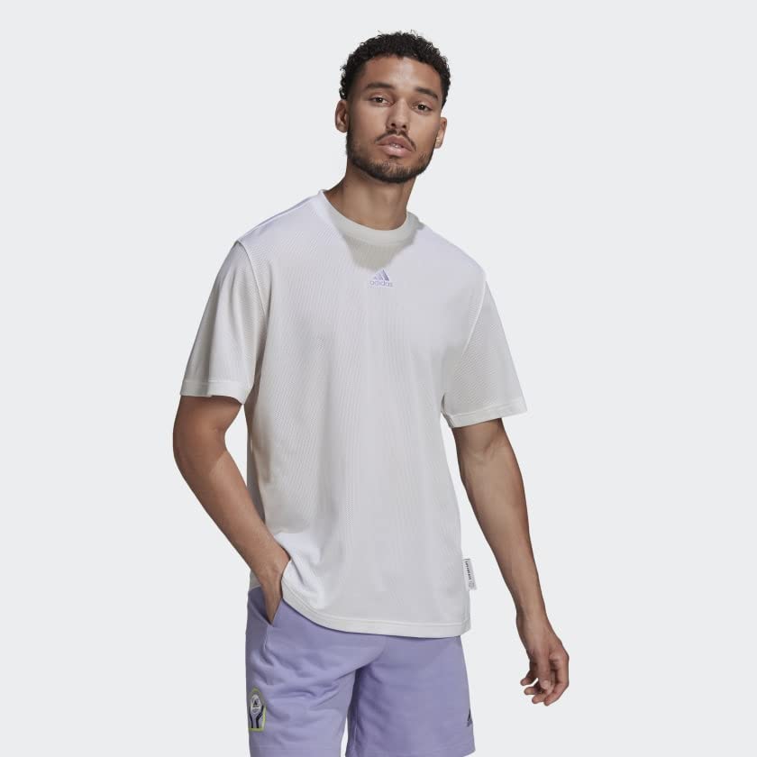 adidas Men's Graphic Mesh T-Shirt - Comfortable Casual Short Sleeve Tee for Workout, Gym & Everyday Wear