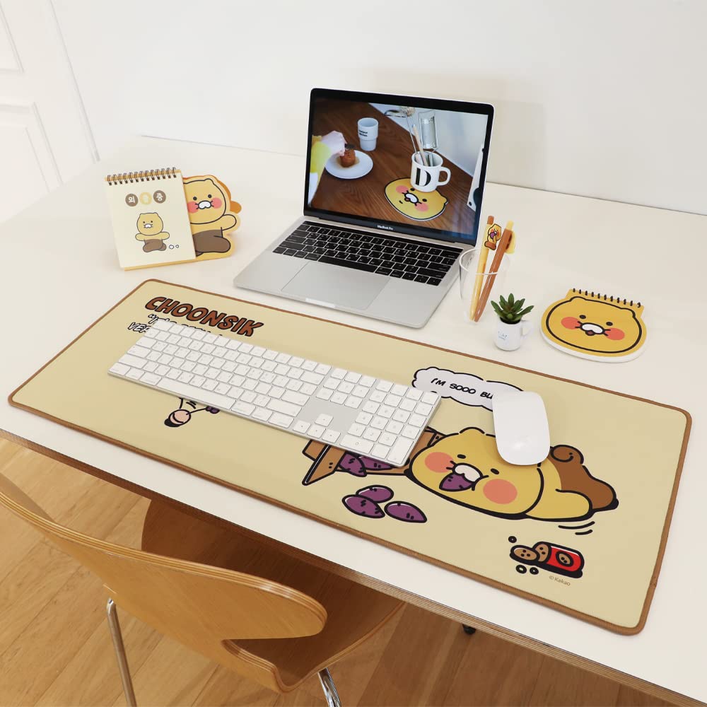 KAKAO FRIENDS Choonsik Gaming Mouse Pad - XXL Non-Slip Desk Mat for Keyboard & Mouse - Cute Cat Character Design for PC Gamers & Office Workstations
