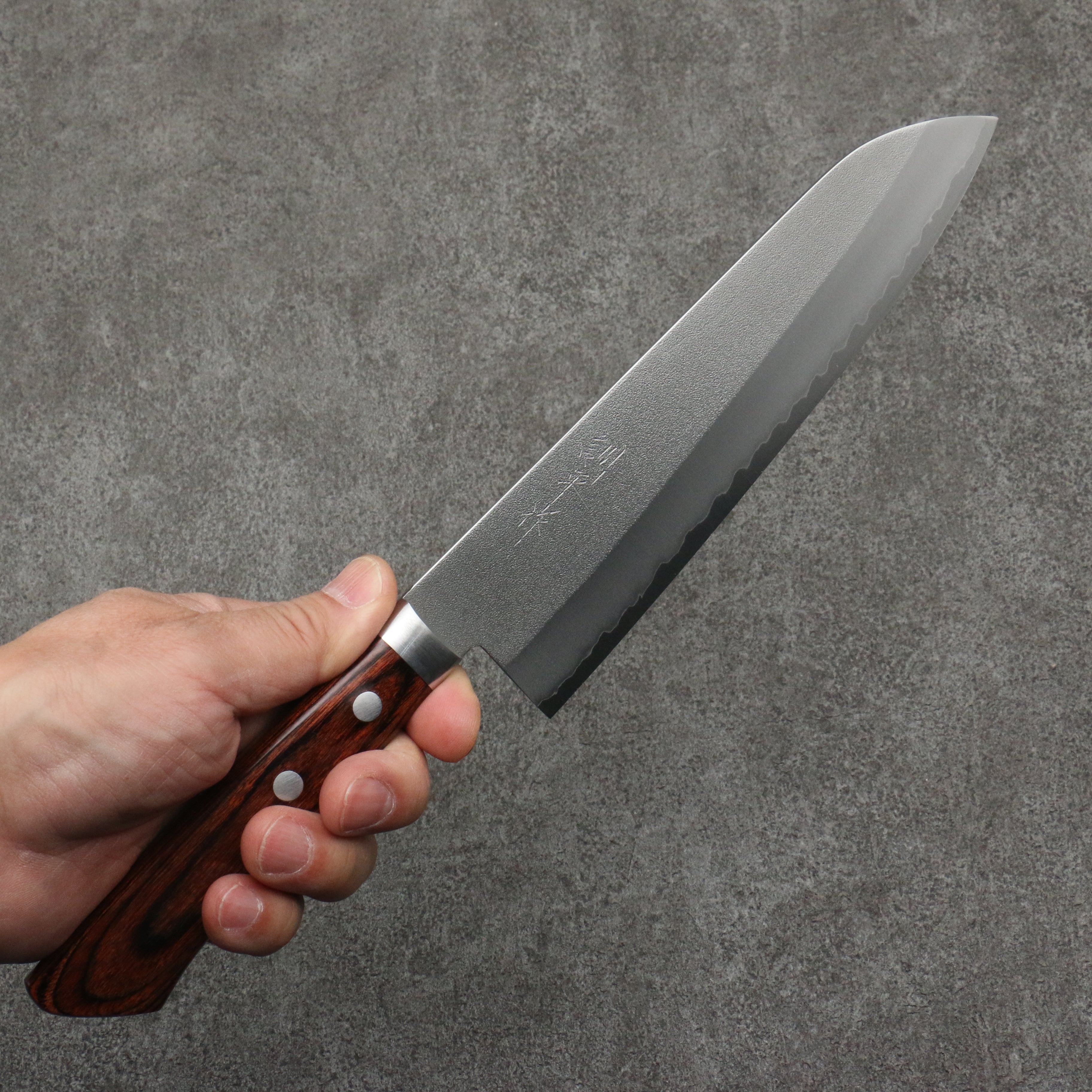 Kunihira VG1 Nashiji Gyuto 180mm Japanese Chef Knife with Mahogany Handle - Perfect for Slicing, Dicing & Precision Cooking