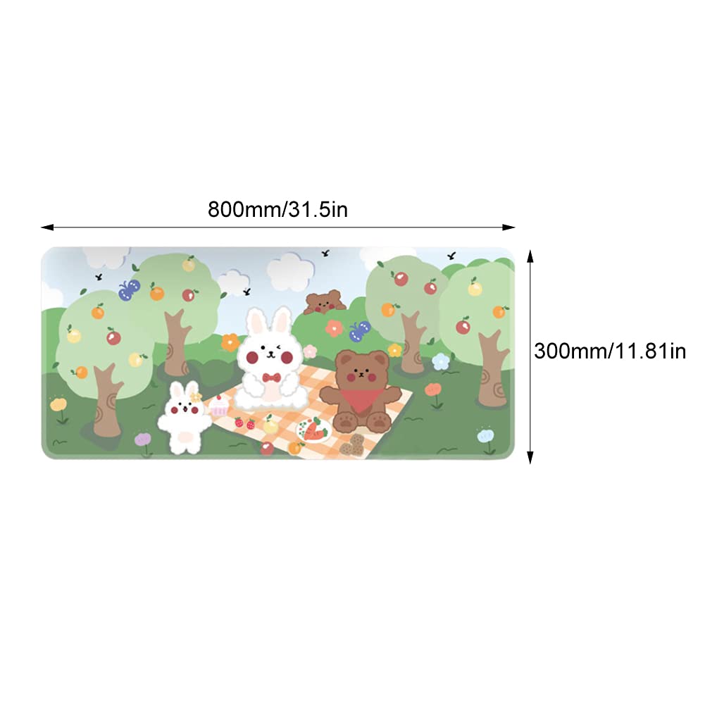 Kawaii Cartoon Mouse Pad for Teen Girls - Cute Green Desk Keyboard Mat for Laptop & Office Table - Perfect for Women's Workspace Decor & Gaming Setup