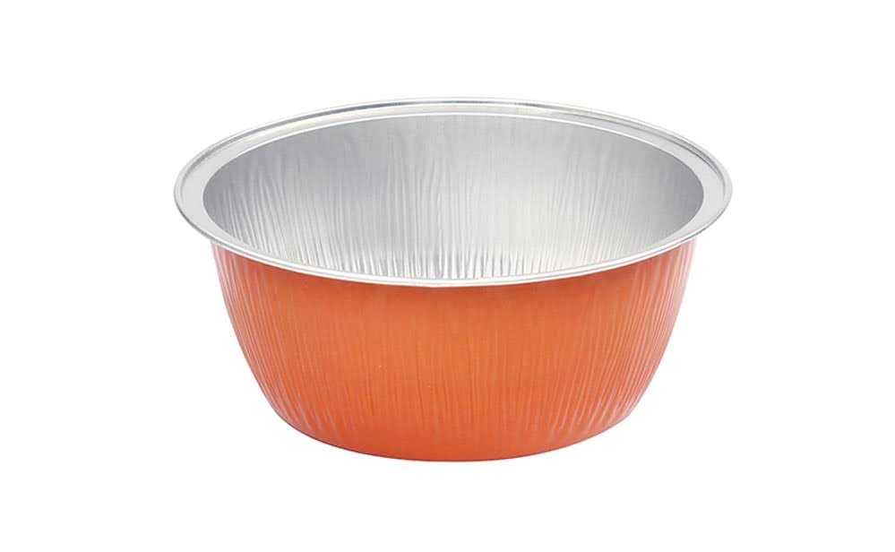KitchenDance 4oz Disposable Colored Aluminum Foil Baking Cups - 1000 Pack Orange for Creme Brulee, Mini Desserts, Cupcakes & Muffins - Perfect for Home Baking, Party Catering & Food Prep