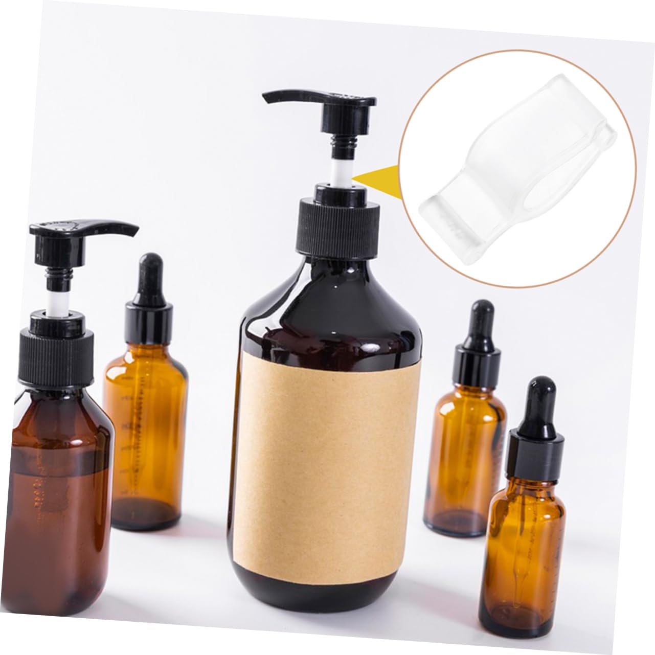 50pcs Leakproof Lotion Dispenser Locks - Plastic PP Bottle Pump Clips for Cosmetic & Shampoo Bottles - Secure Cleansing Oil & Liquid Dispensers - Ideal for Travel, Salon & Home Organization