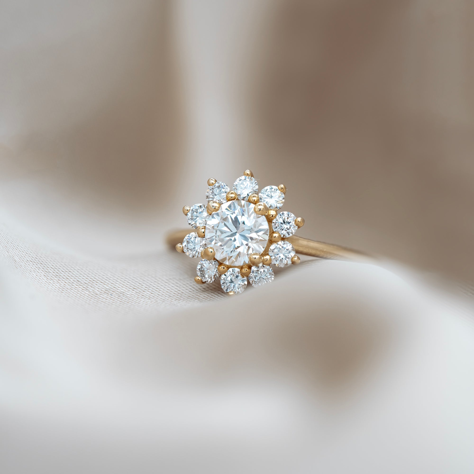 0.53 Carat Diamond Rosetta Halo Engagement Ring - Perfect for Proposals, Anniversaries & Special Occasions