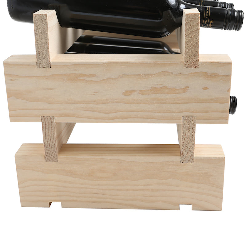 4 Bottle Wide Modular Wine Rack - Space Saving Storage for Kitchen, Bar or Dining Room - Perfect for Organizing Red, White and Sparkling Wine Bottles