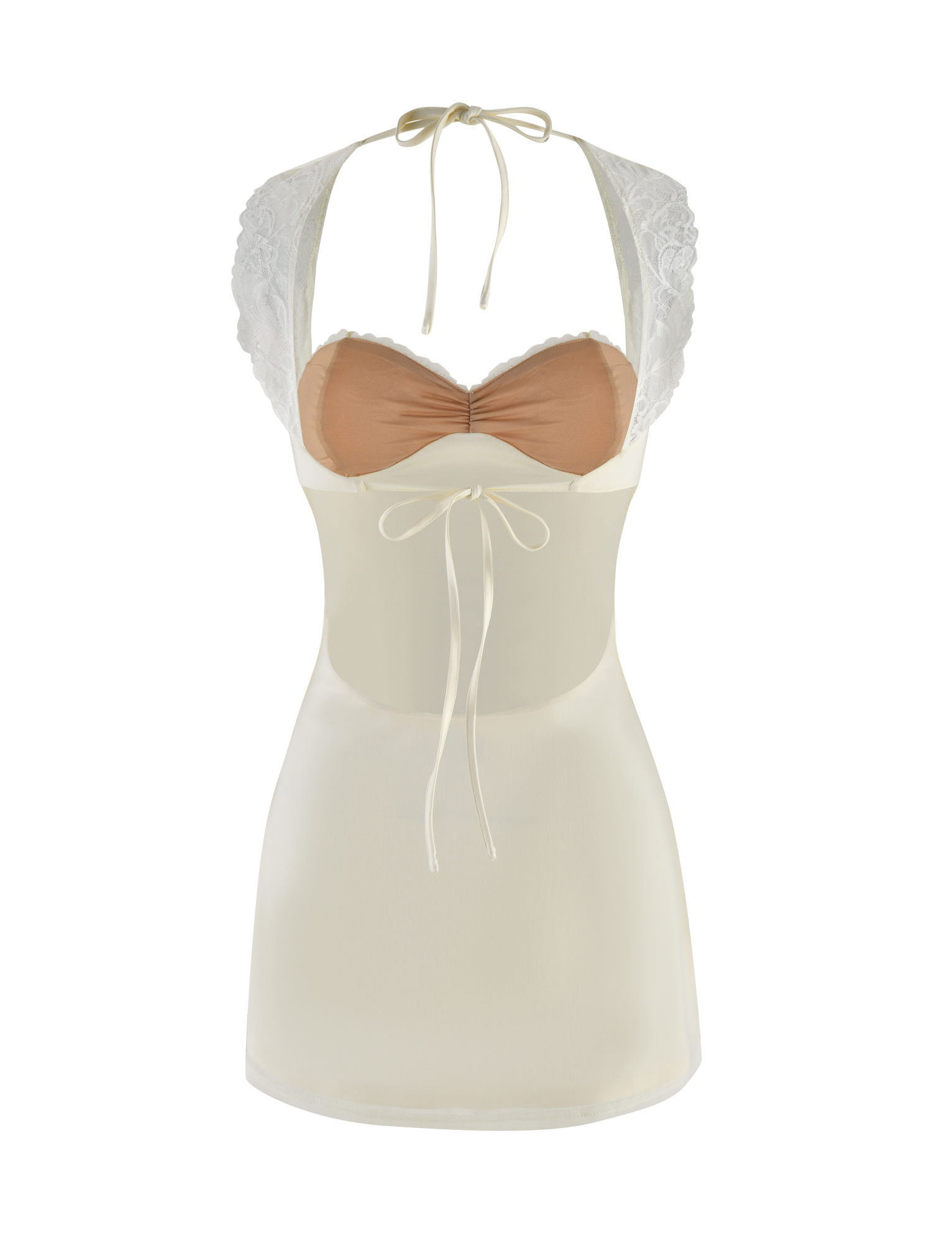 NYOMI Mini Dress - Women's Elegant White & Cream Summer Casual Dress for Party, Wedding, or Date Night | Lightweight & Comfortable