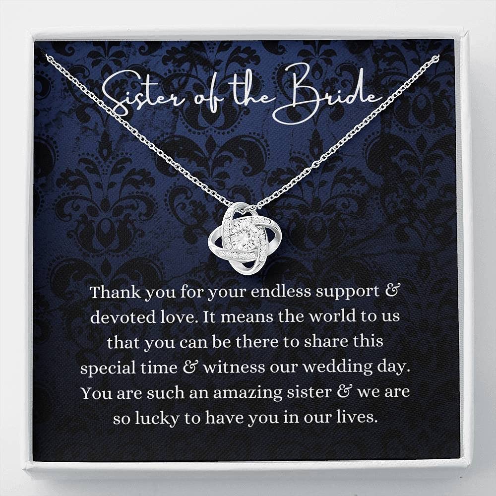 Love Knot Necklace - Elegant Sister of the Bride Jewelry Gift, Perfect Wedding Thank You Present from Bride & Groom, Bridal Party Appreciation Keepsake - Ideal for Weddings, Anniversaries & Special Occasions