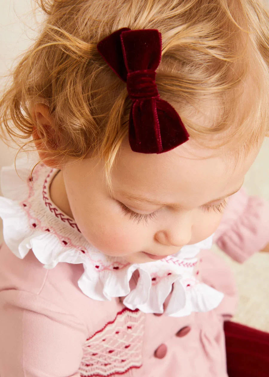 Burgundy Velvet Medium Bow Hair Clip - Elegant Hair Accessory for Women & Girls, Perfect for Weddings, Parties & Everyday Styling