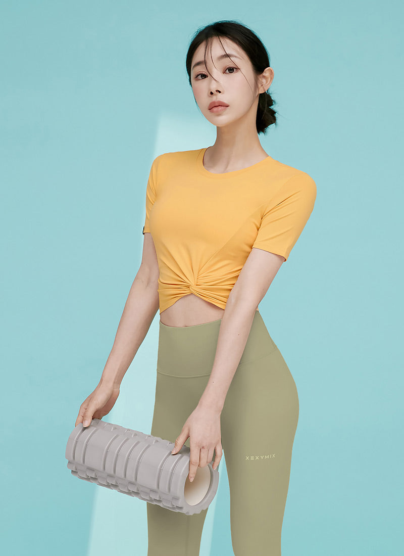 Stylish Fresh Feather Twist Crop Short Sleeve T-Shirt | Trendy Summer Casual Top for Women | Perfect for Beach Outings, Music Festivals & Streetwear Fashion