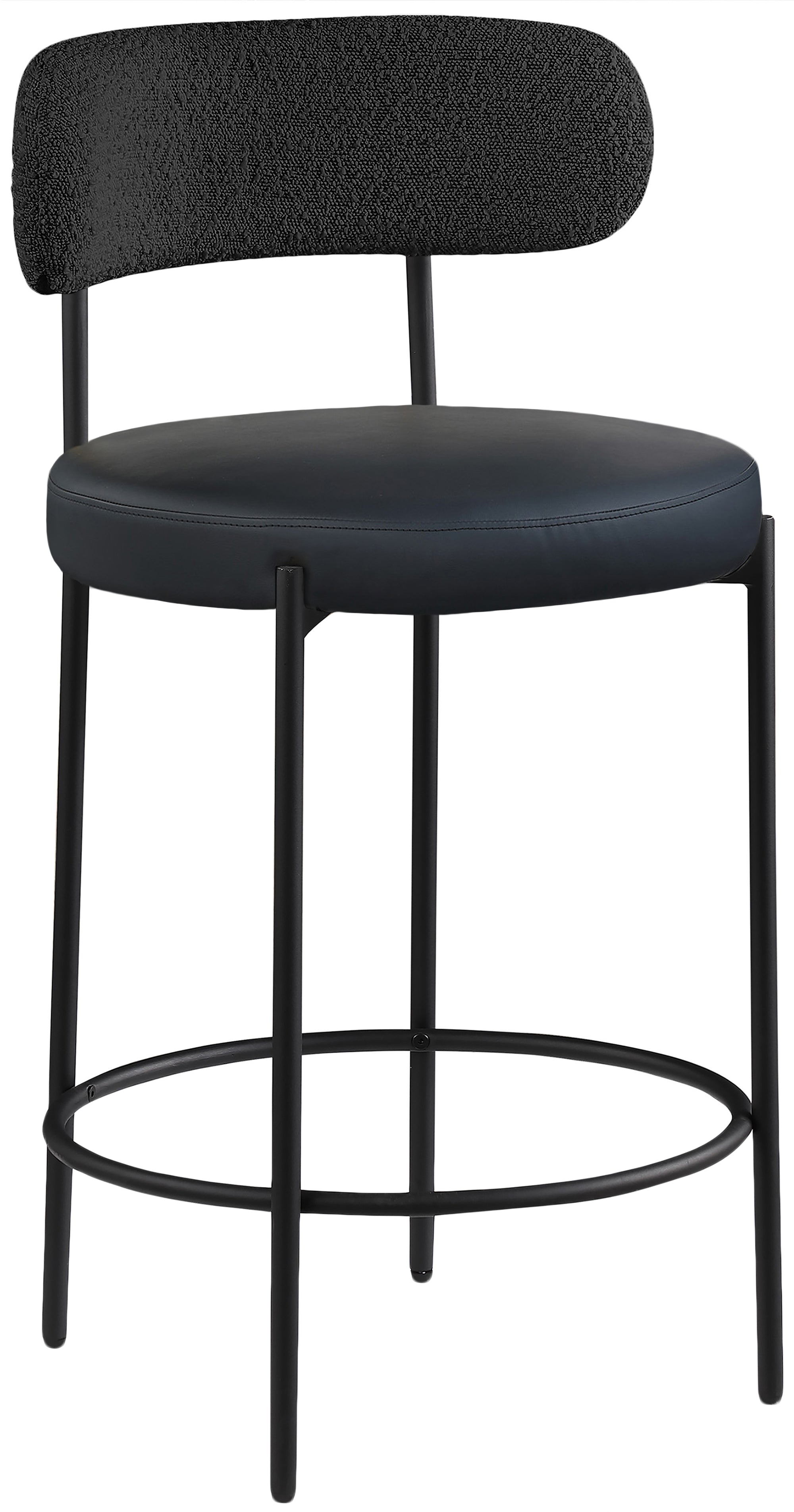 Vegan Leather Seat Stool - Modern PU Leather Footrest Ottoman with Non-Slip Bottom, Perfect for Living Room, Bedroom, Office & Nursery - Lightweight & Space-Saving Stool for Extra Seating or Footrest