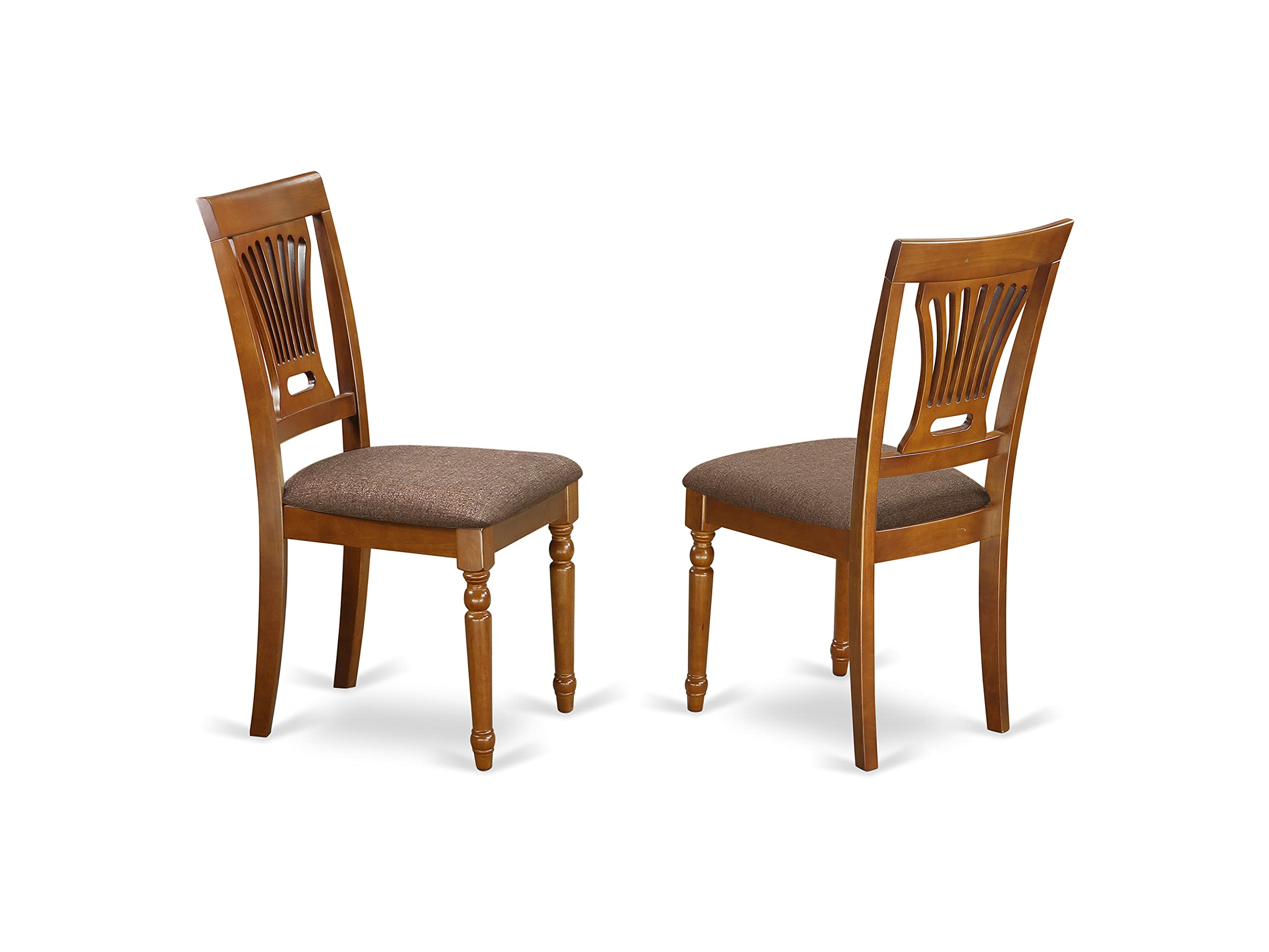 East West Furniture 5-Piece Dining Room Set - Square Wooden Table with Butterfly Leaf & 4 Linen Fabric Chairs, 54x54 Inch, Saddle Brown - Perfect for Small Space Dining Rooms, Breakfast Nooks, and Cozy Kitchens