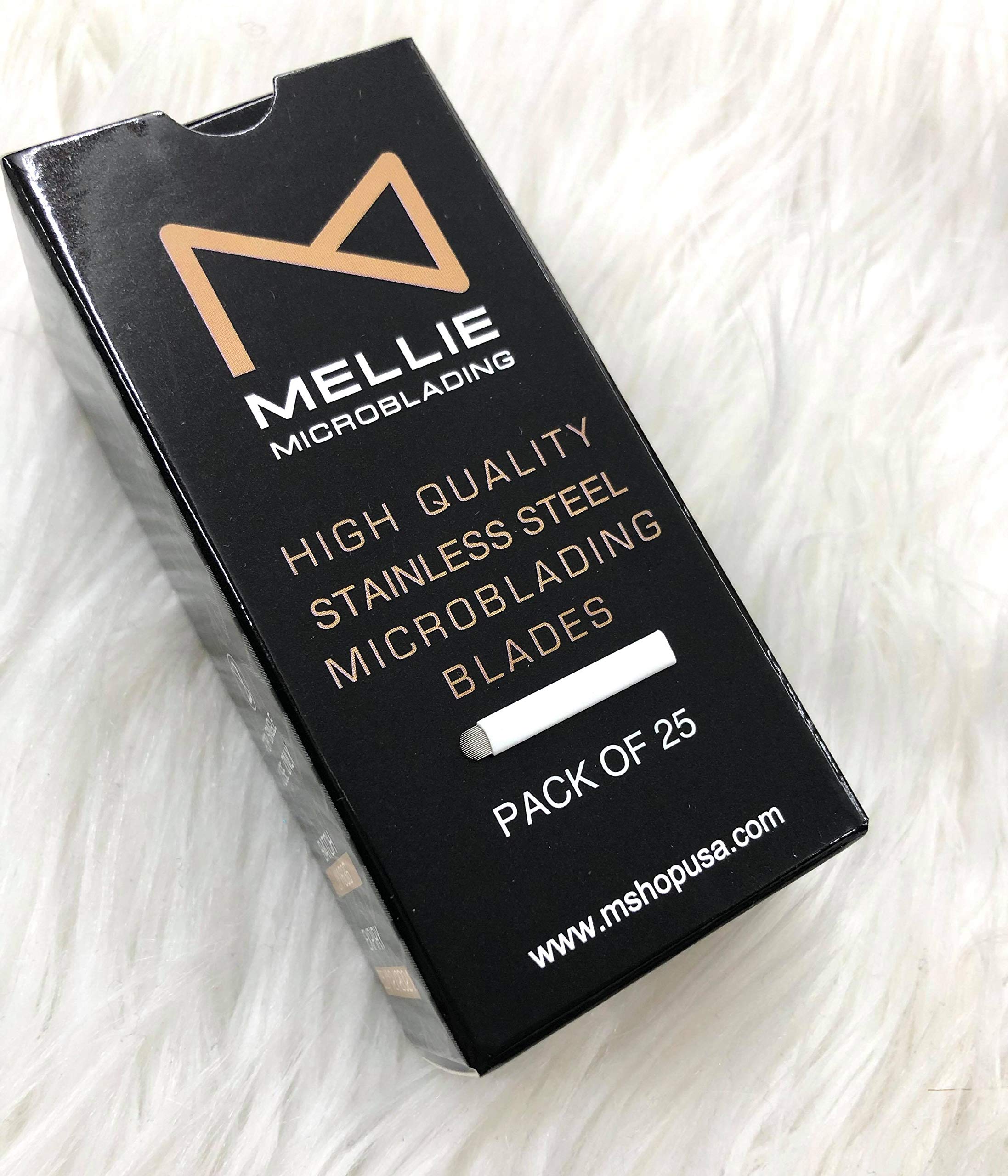 Mellie Microblading NANO U18 Eyebrow Blade - 25 Pcs Ultra Thin 0.15mm 18-Pin Microblading Needles for Precise Hair Strokes | Professional Brow Tattoo Tools for Salon & Home Use | Perfect for Eyebrow Enhancement and Semi-Permanent Makeup