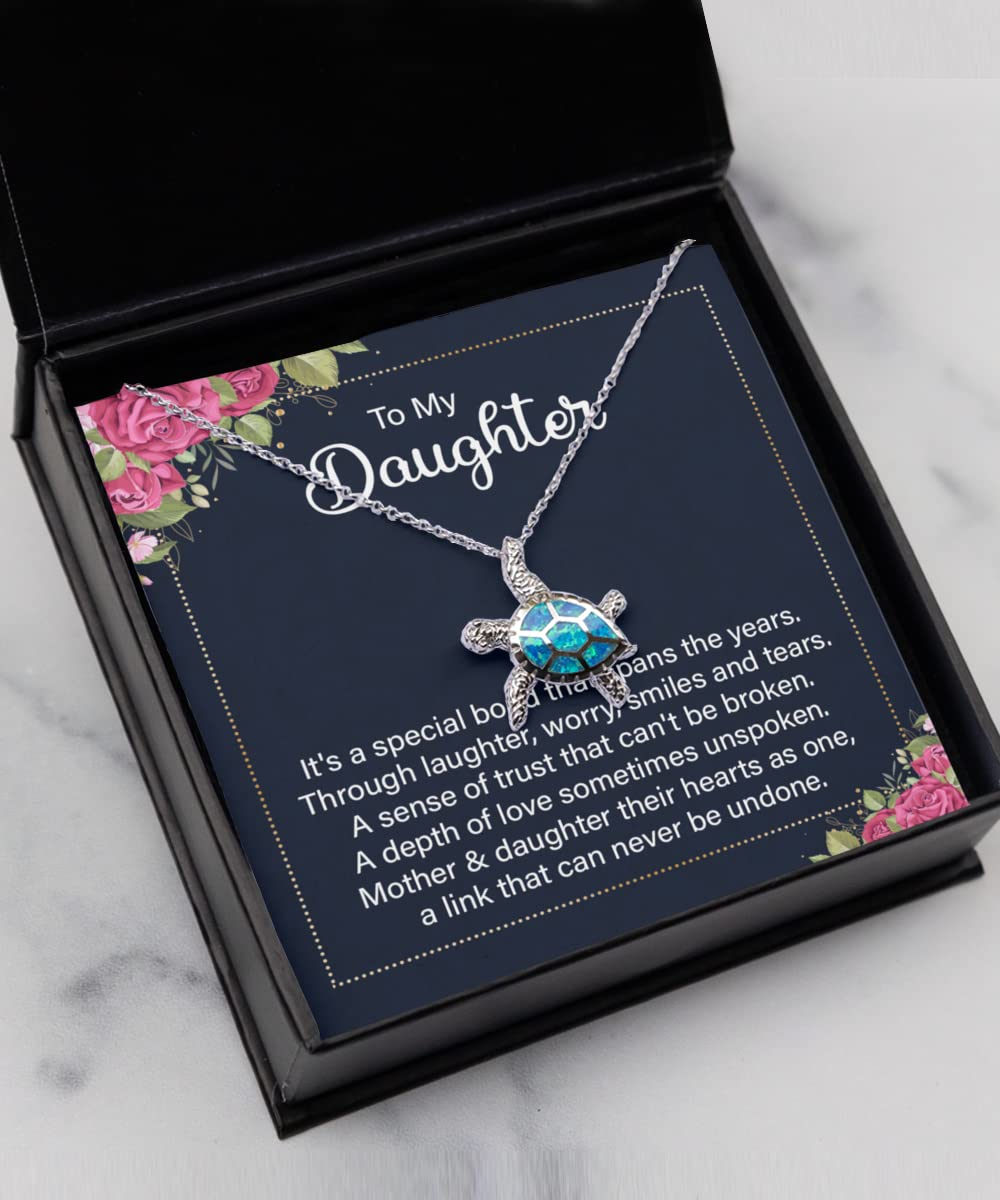 Zapbest Opal Turtle Necklace - Birthday Gift for Daughter, Graduation Jewelry from Mom & Dad | Special Bond Keepsake for Women & Girls | Perfect for Anniversaries, Birthdays & Special Occasions