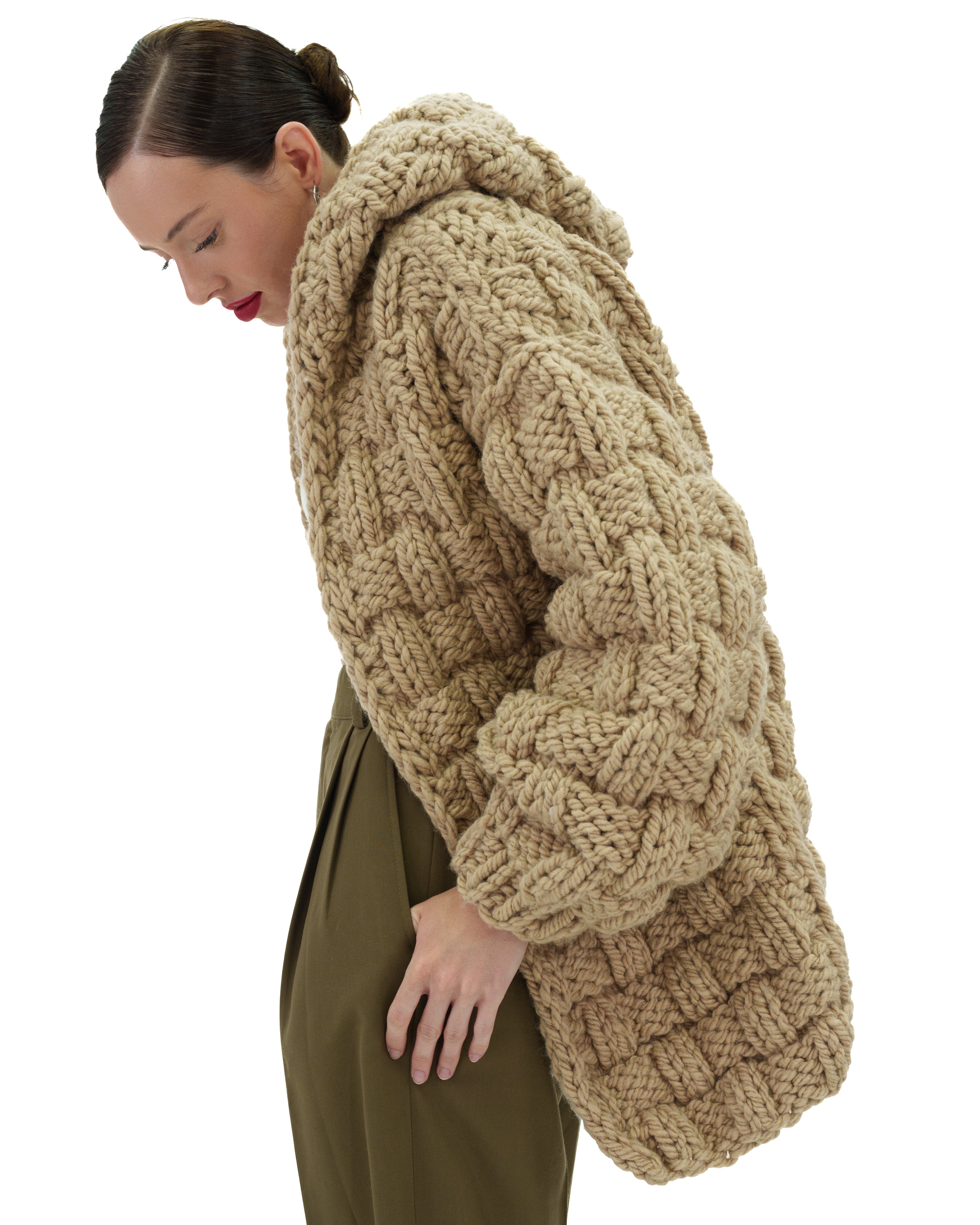 Women's Straw Hooded Cardigan - Lightweight Knit Sweater for Fall & Winter | Cozy Oversized Pullover for Casual Wear, Lounge & Travel