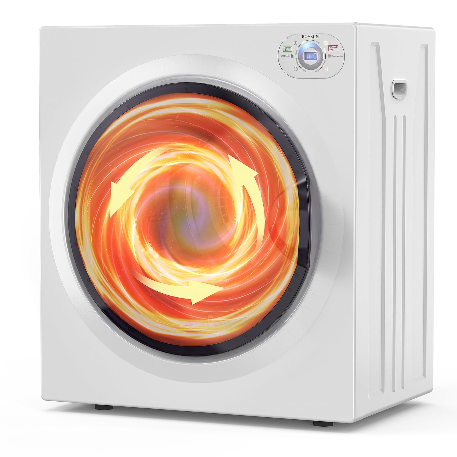 Bonnlo 9LBS Compact Front Load Laundry Dryer - 1400W Stainless Steel Portable Clothes Dryer with LCD Control Panel & 6 Drying Modes - Perfect for Apartments, Homes, Dorms & Small Spaces - Quick Drying for Everyday Laundry Needs