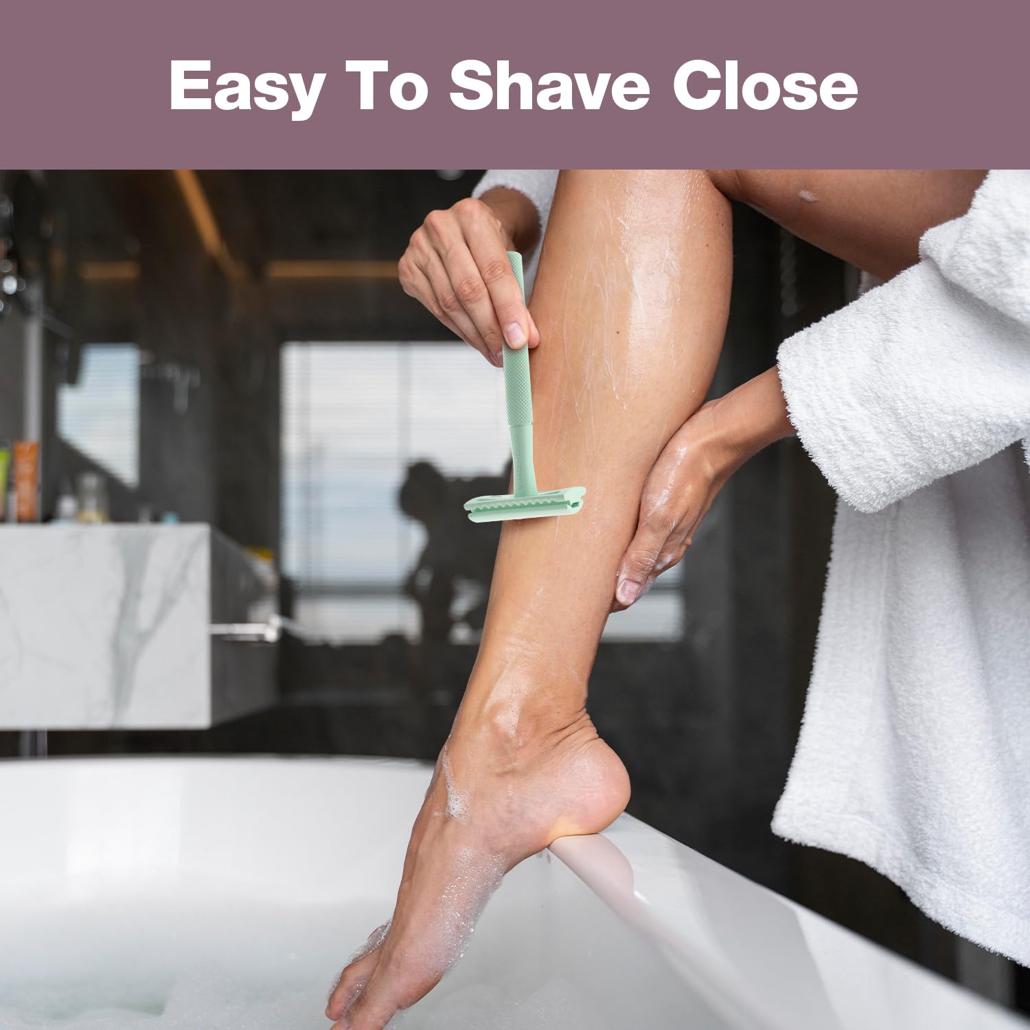 Premium Brass Safety Razor with 10 Double Edge Blades - Eco-Friendly Reusable Razor for Men with Weighted Long Handle - Best for Sensitive Skin & Wet Shaving - Perfect for Travel, Gifts & Sustainable Shaving Routine