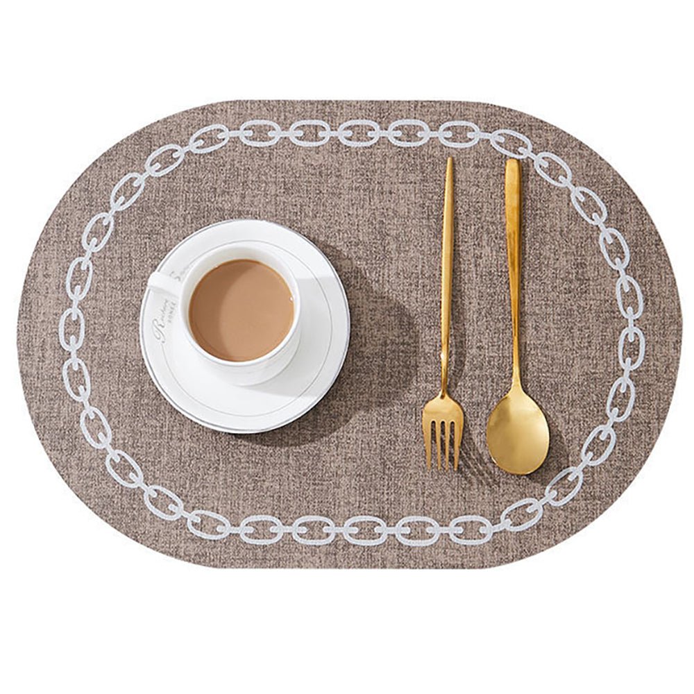 Premium Arkansas Oval Faux Leather Placemats - Set of 4, Waterproof & Heat-Resistant Table Mats for Dining, Kitchen, and Party Decor - Elegant Home Decor Accessories