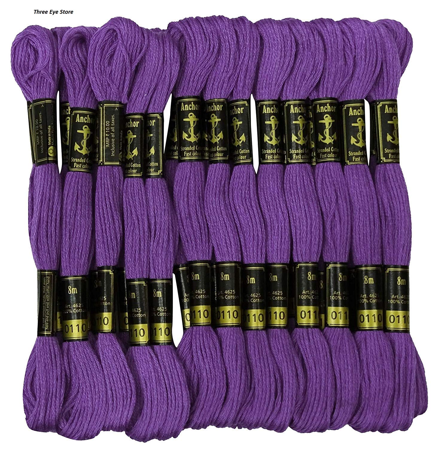 25-Piece Purple Anchor Cotton Embroidery Thread Set - Premium Sewing & Knitting Floss Skeins for Cross Stitch, Needlework, and DIY Craft Projects