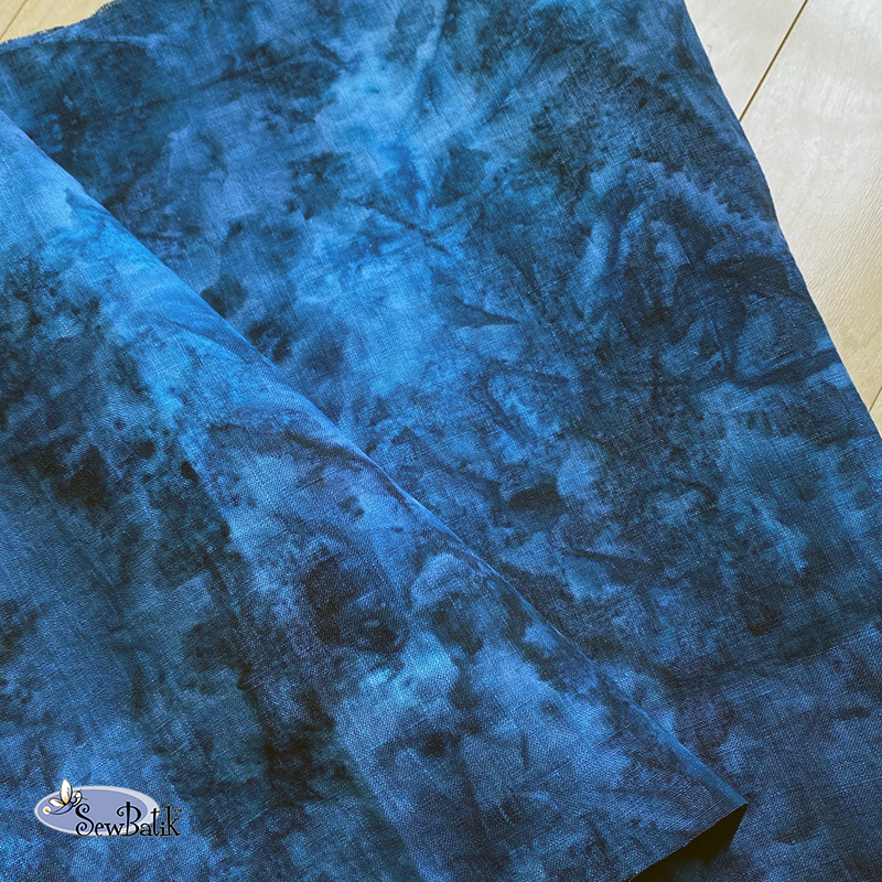 54 Batik Linen Hand Dyed Copen Blue Tablecloth - Premium Natural Fabric for Boho Dining, Home Decor & Wedding Parties