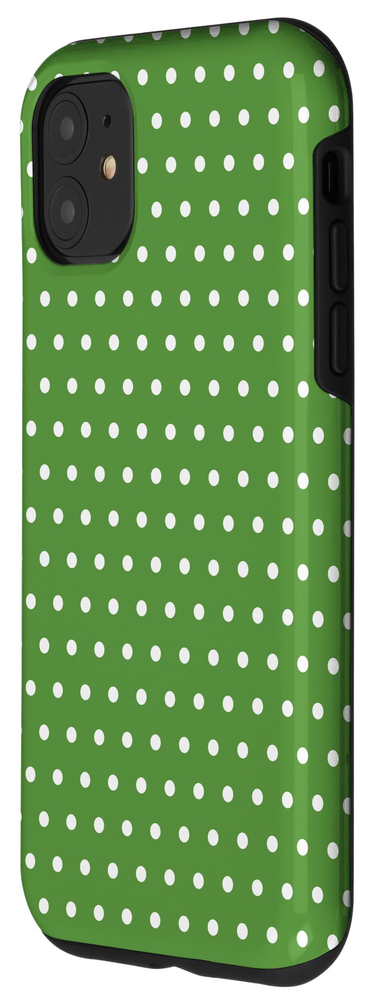 iPhone 11 Case - Grass Green & White Polka Dots Protective Cover | Slim Fit, Shockproof, Scratch Resistant | Perfect for Everyday Use, Travel, and Outdoor Activities