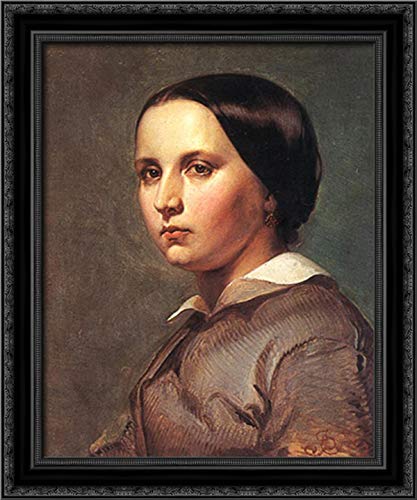 Jan Matejko Sister Portrait - 20x24 Black Ornate Wood Framed Canvas Art - Perfect for Living Room, Bedroom & Office Wall Decor