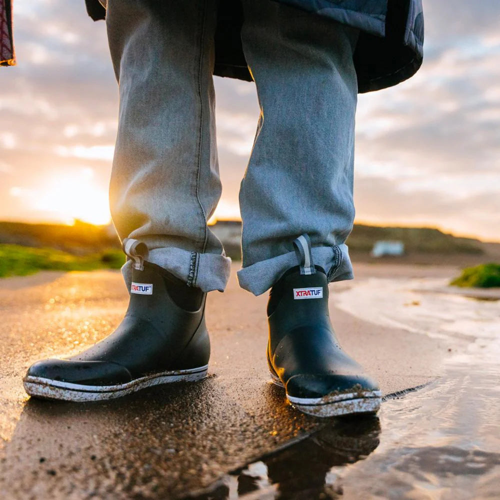 Men's Wide Ankle Deck Boots - Comfortable & Durable Waterproof Boots for Outdoor Work, Hiking & Casual Wear