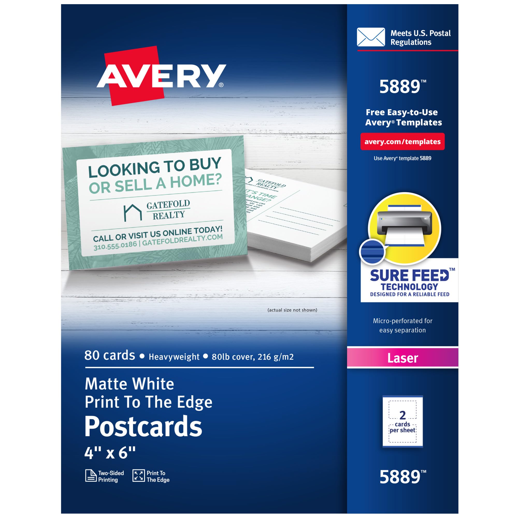 Avery Printable Postcards with Sure Feed Technology - 4