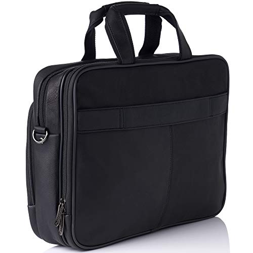 Premium Alpine Swiss Genuine Colombian Leather Messenger Bag - 15.6