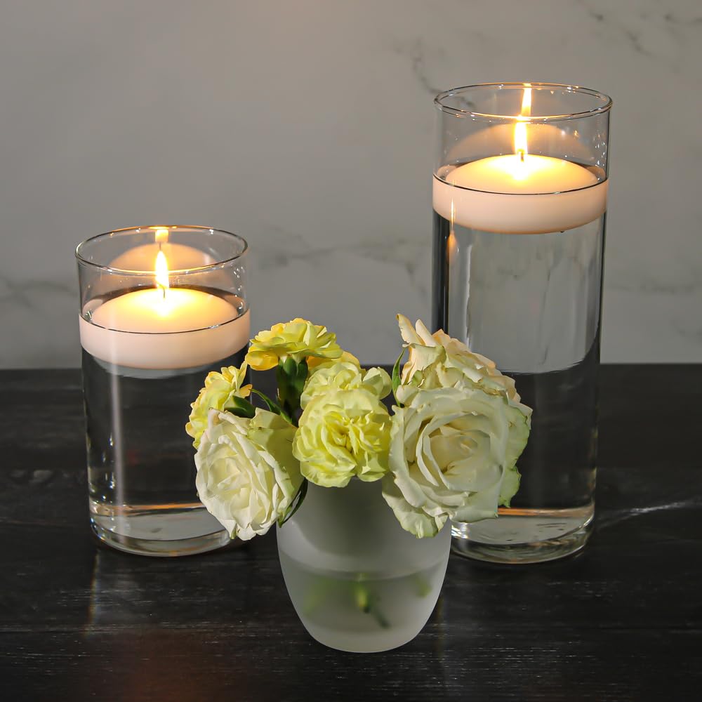 96 Pack White Floating Candles 3 Inch - Elegant Wedding Centerpiece Decor, Romantic Bath & Pool Party Lighting, Spa Relaxation Candles for Home and Outdoor Events