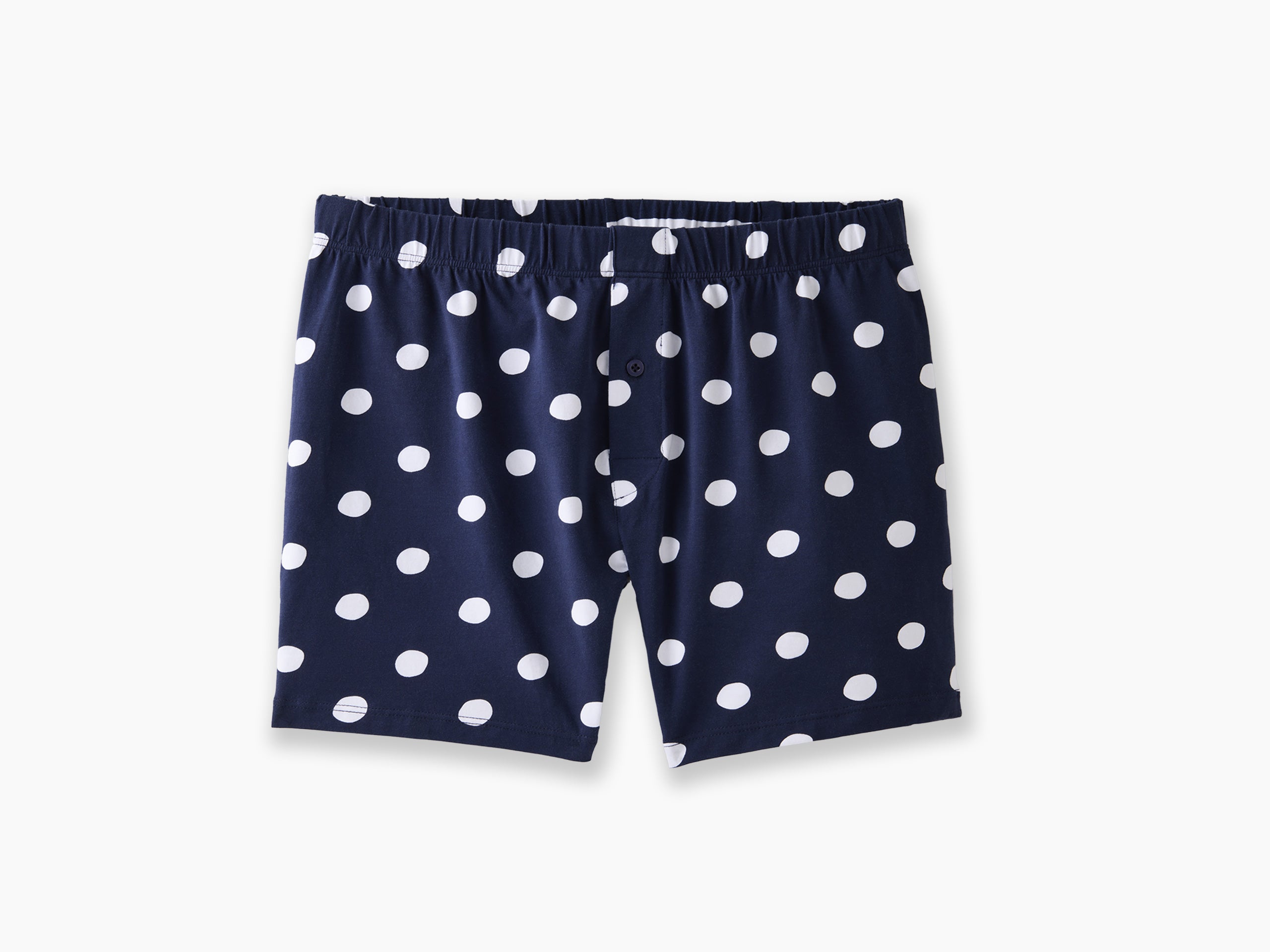 Slim Fit Boxer Briefs for Men - Navy Blue with Hand-Drawn Dots | Soft Comfortable Underwear for Daily Wear, Workout & Lounge | Premium Cotton Boxer Shorts