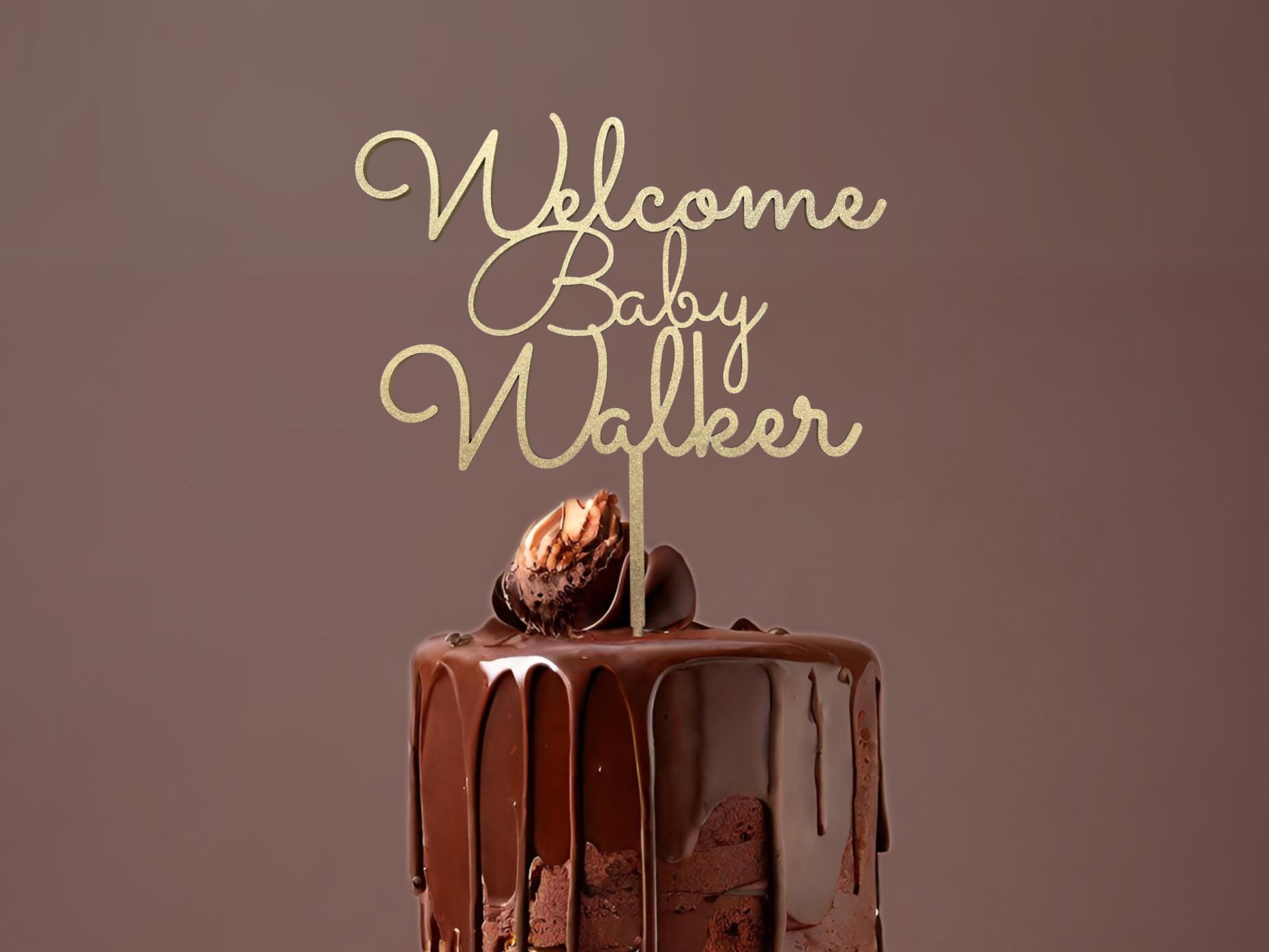 Custom Baby Shower Cake Topper - Personalized Welcome Baby Cake Decoration with Name - Perfect for Baby Shower Parties, Gender Reveals & Newborn Celebrations