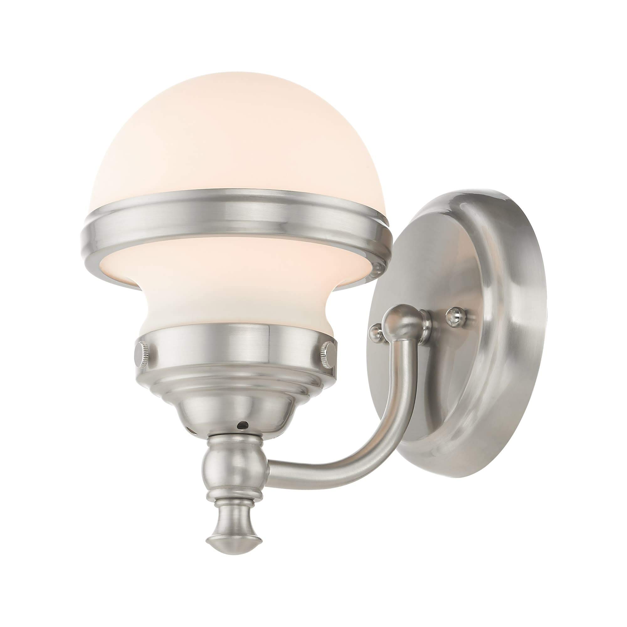 Livex 5711-05 Polished Chrome One Light Bathroom Vanity Light - Oldwick Collection Transitional Style Fixture for Bathroom, Powder Room & Dressing Area