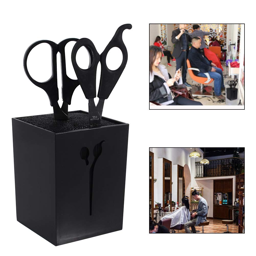 Plastic Scissor Holder Stand with Storage Box - Organizer for Hairdressing Combs & Tools | Salon, Barber Shop, Home Haircut Essentials
