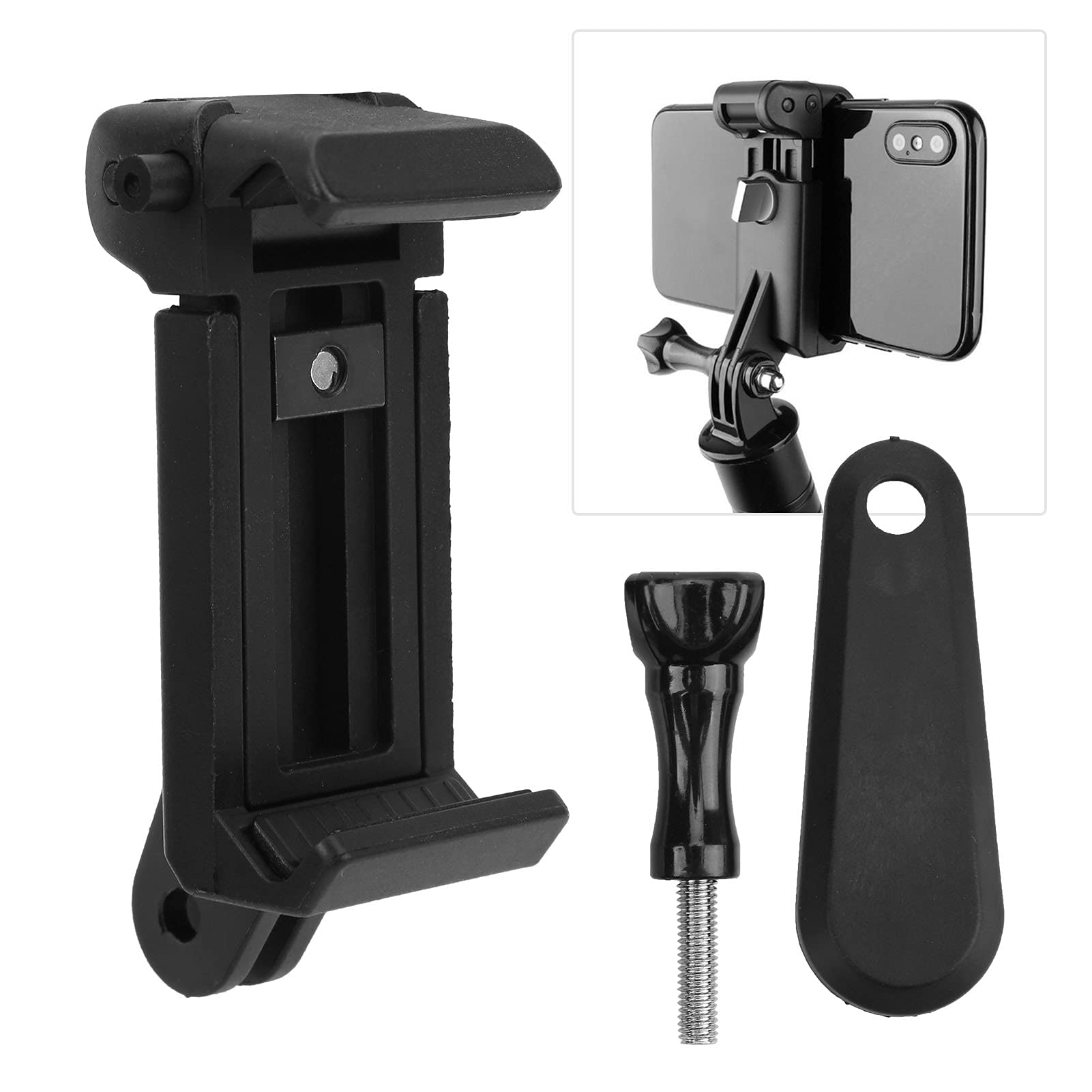 Universal Cell Phone Tripod Mount Adapter - Adjustable Phone Clamp Holder for iPhone, Samsung & Smartphones - Perfect for Vlogging, Live Streaming & Home Video Recording
