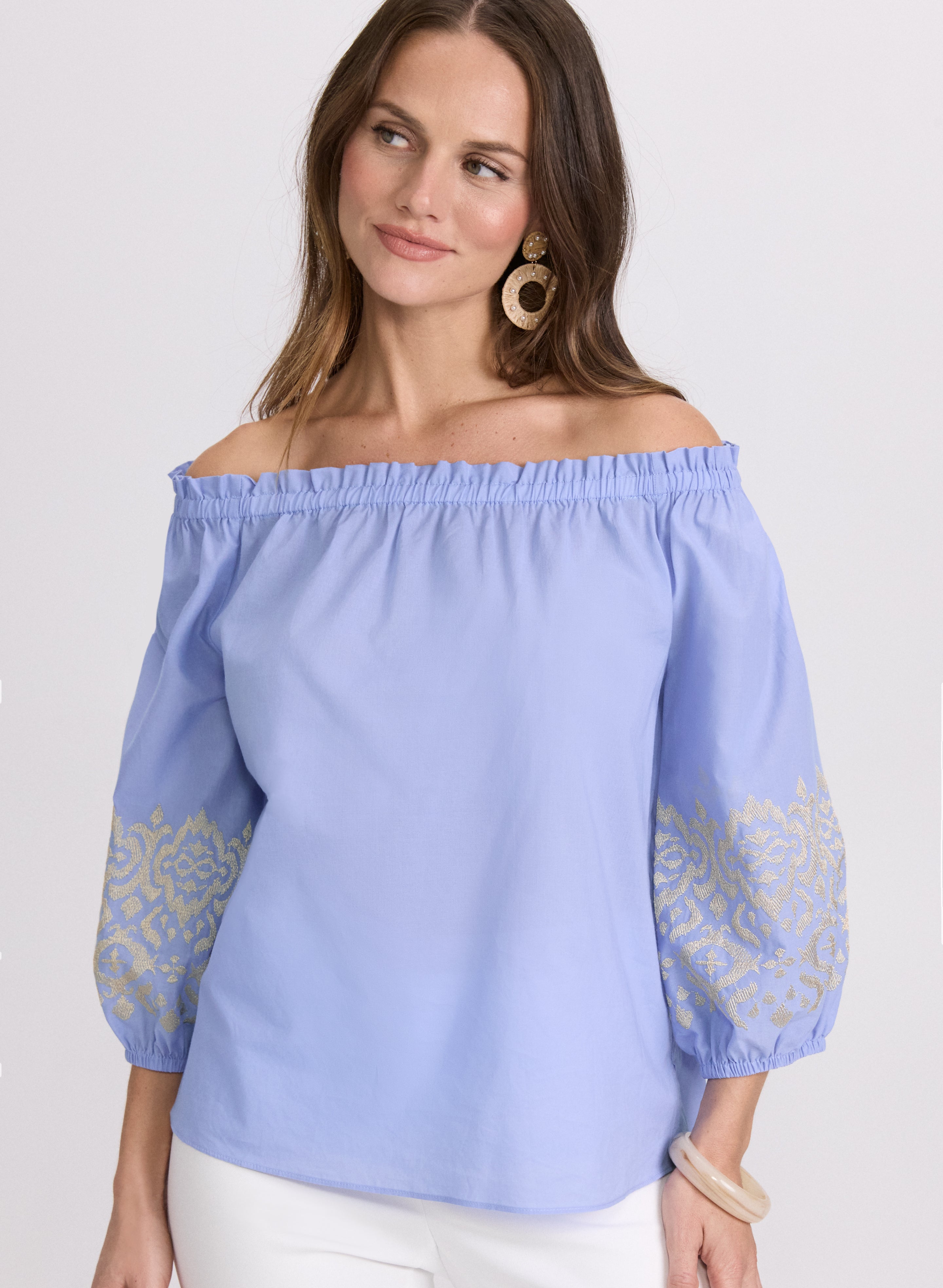 Embroidered Off Shoulder Blouse for Women - Floral Lace Summer Top - Boho Chic Party Shirt - Perfect for Date Night & Beach Vacation