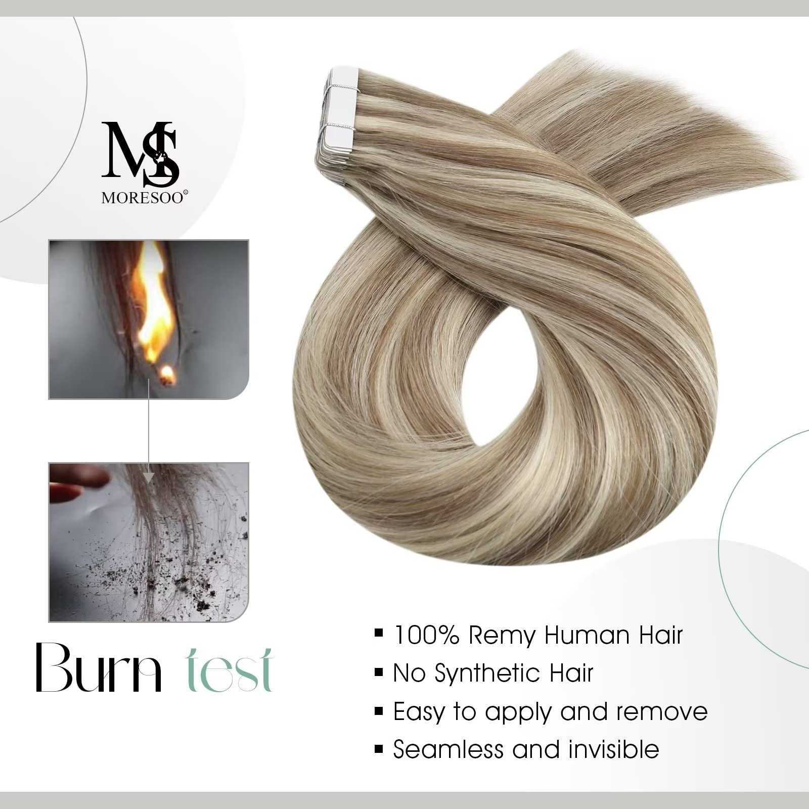 22 Inch Tape in Hair Extensions - 20 Pieces 50G Remy Human Hair for Seamless Blending & Volume - Perfect for Weddings, Parties & Daily Styling