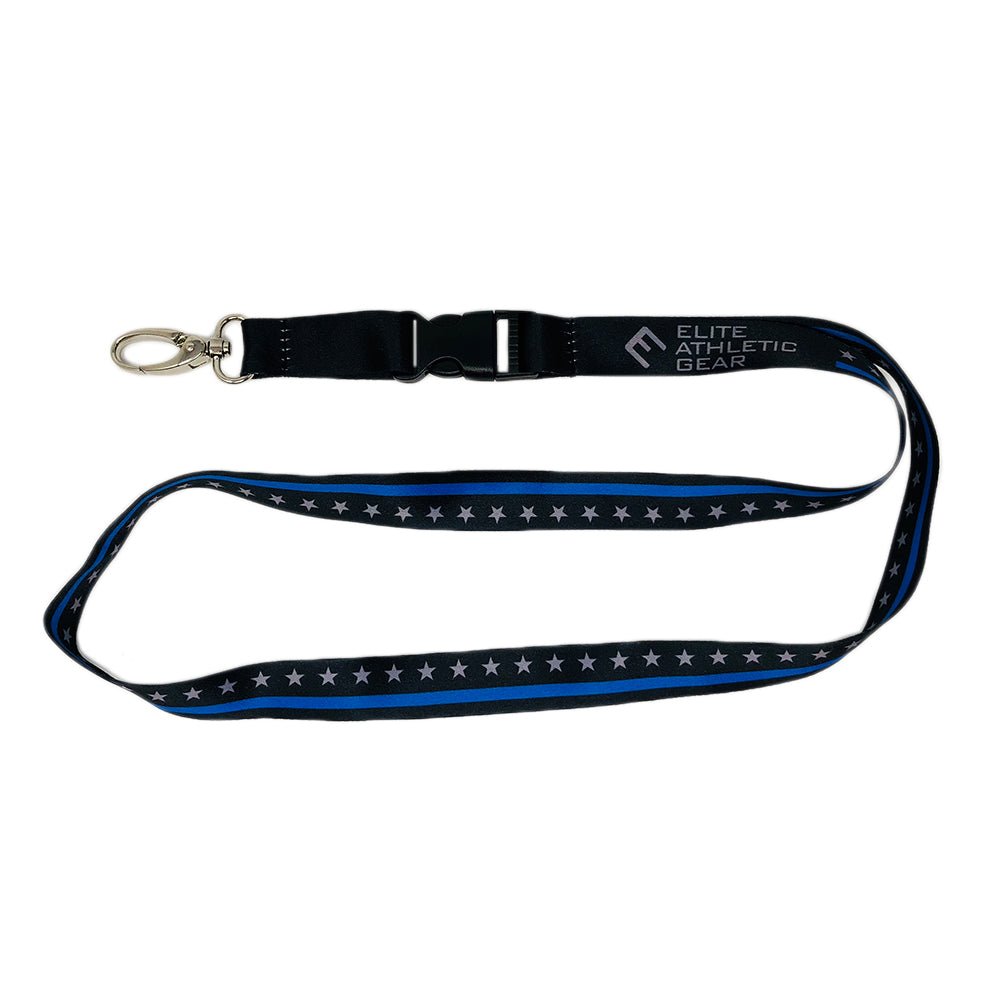Thin Blue Line Lanyard - Premium Police Support Lanyard with Breakaway Safety Clip - Perfect for ID Badges, Keys & Work Security (Law Enforcement, First Responders, Security Personnel)